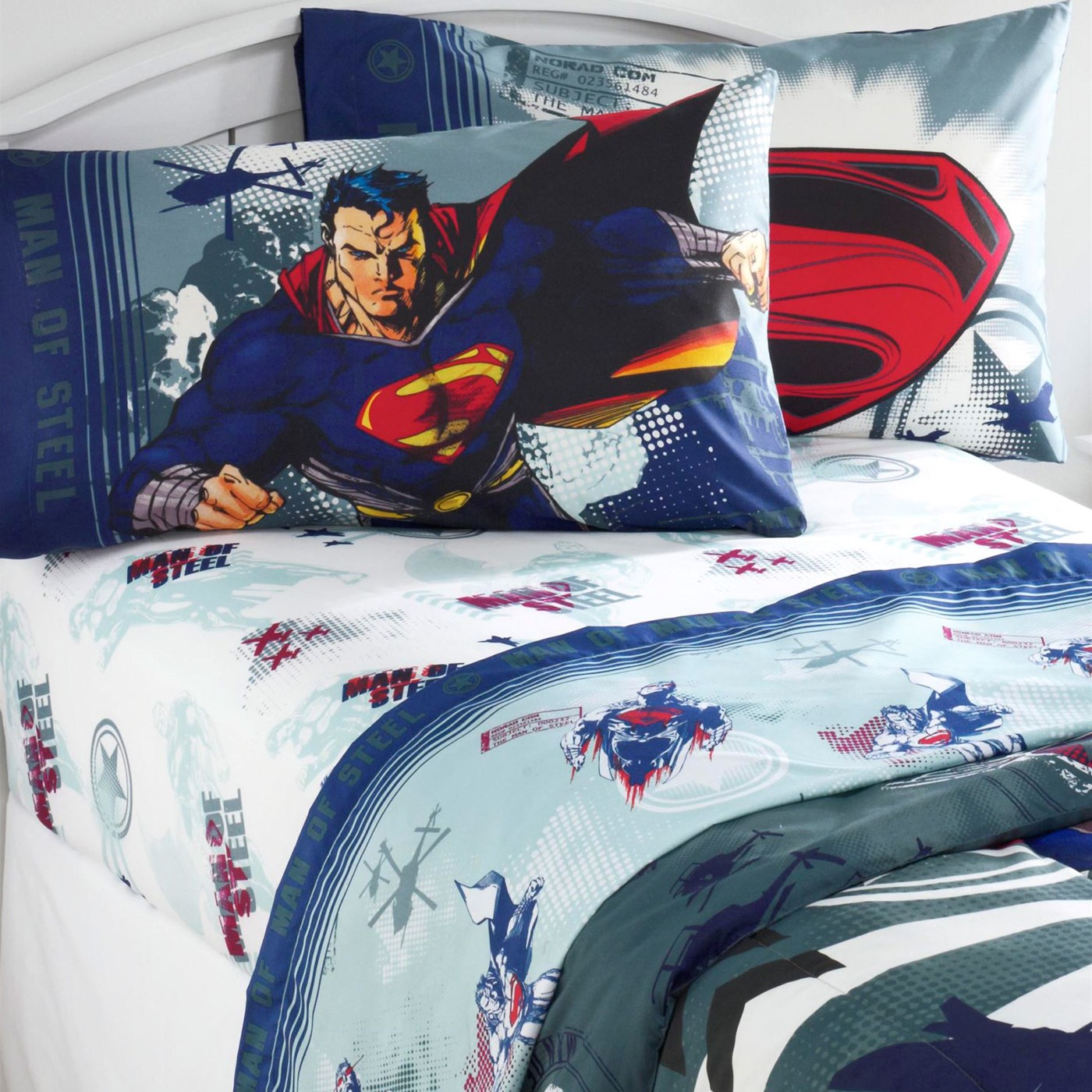Superman Man of Steel Twin Sheet Set, Grey