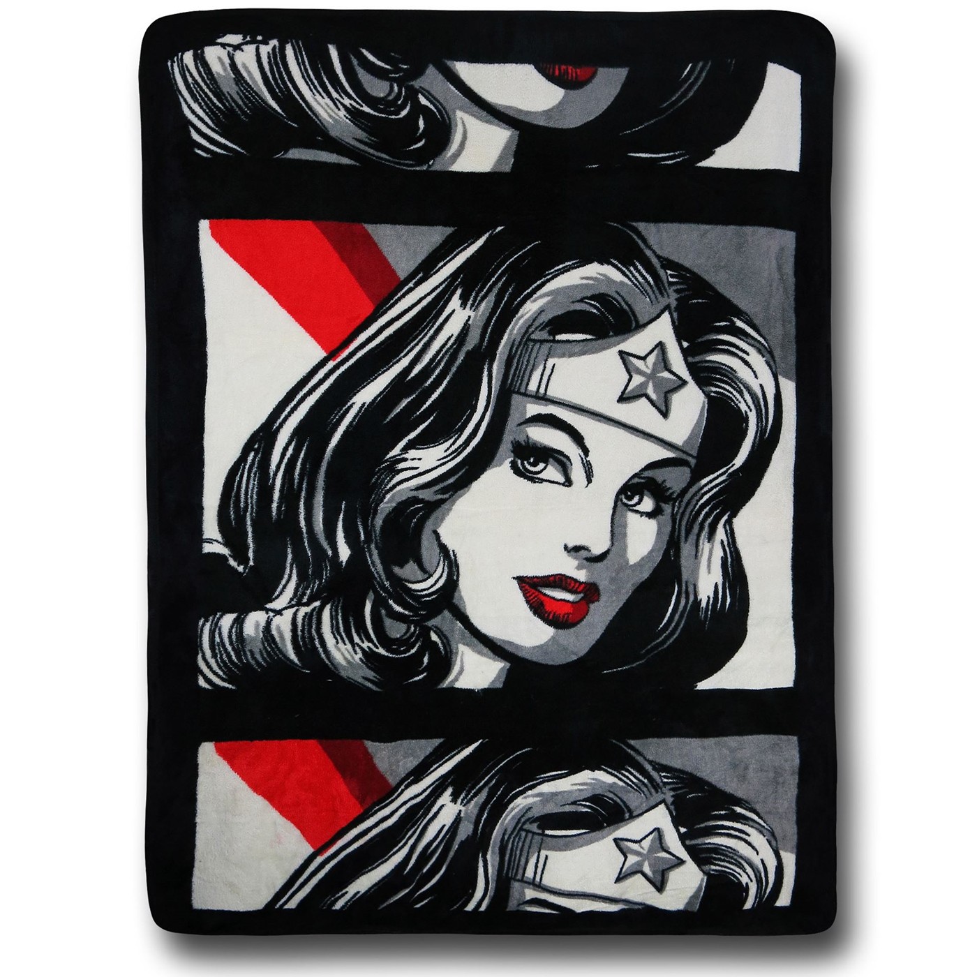 Wonder Woman Black & White Fleece Throw Blanket, Black