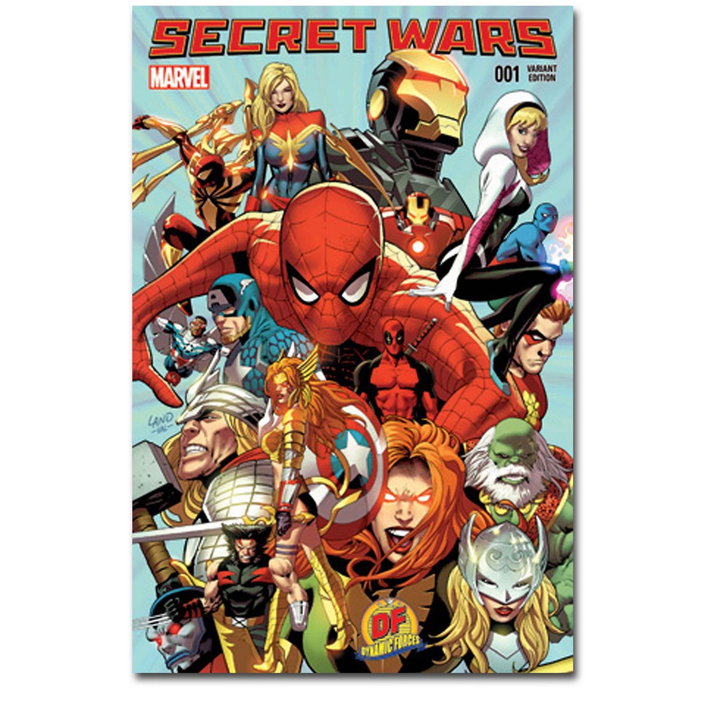Secret Wars #1 Dynamic Forces Variant by Greg Land, Blue