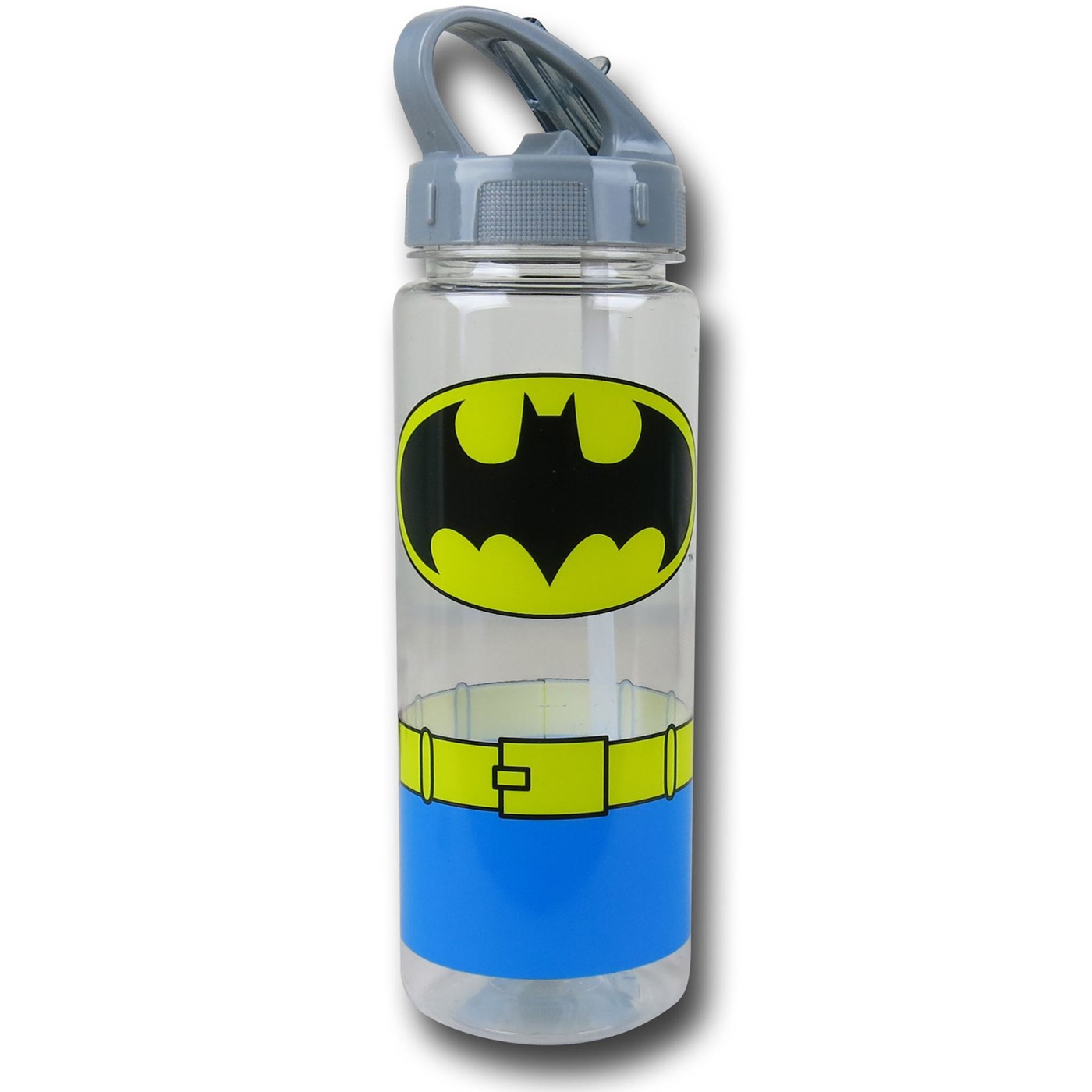 Batman Plastic Flip Top Bottle, Grey