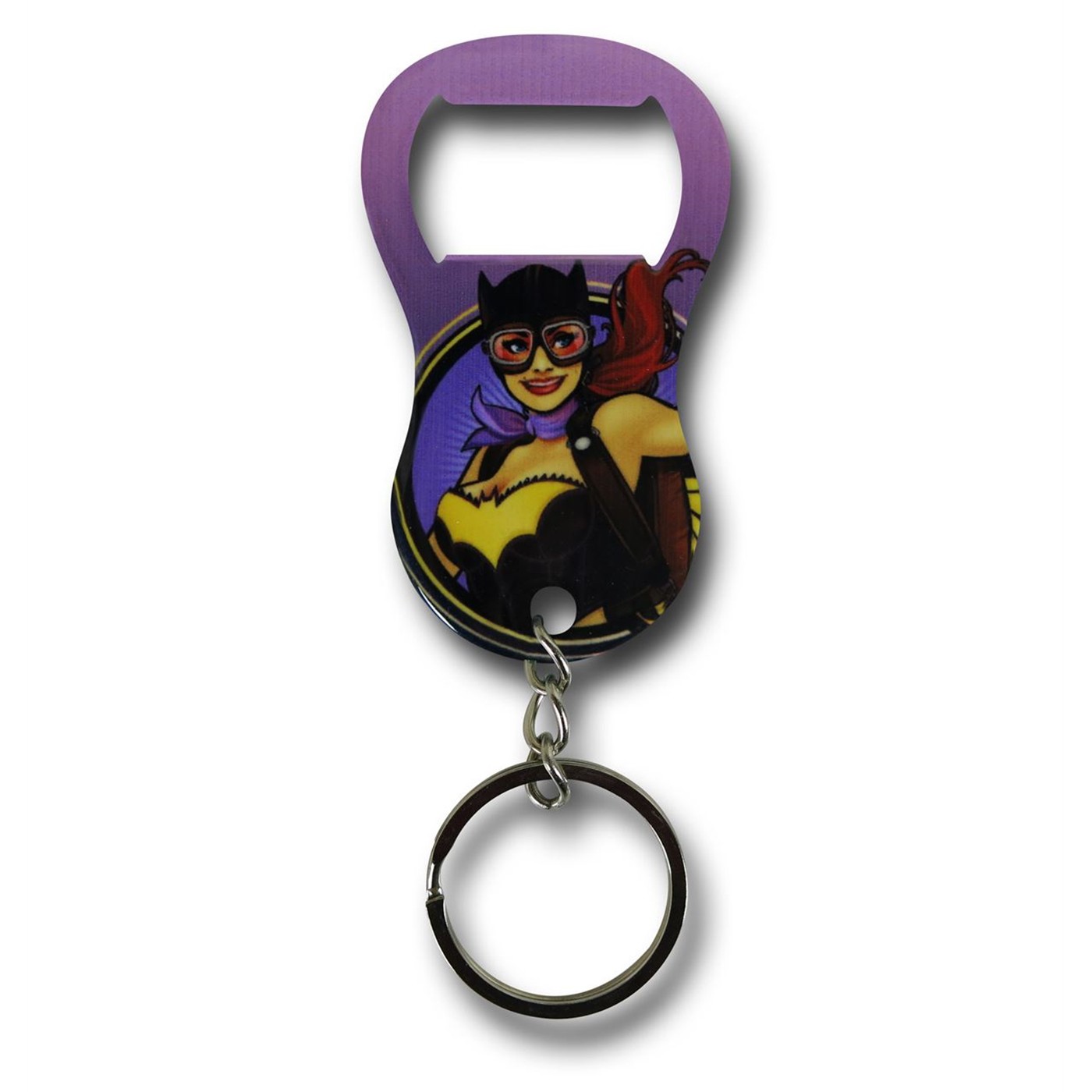 Batgirl Bombshell Keychain Bottle Opener, Yellow