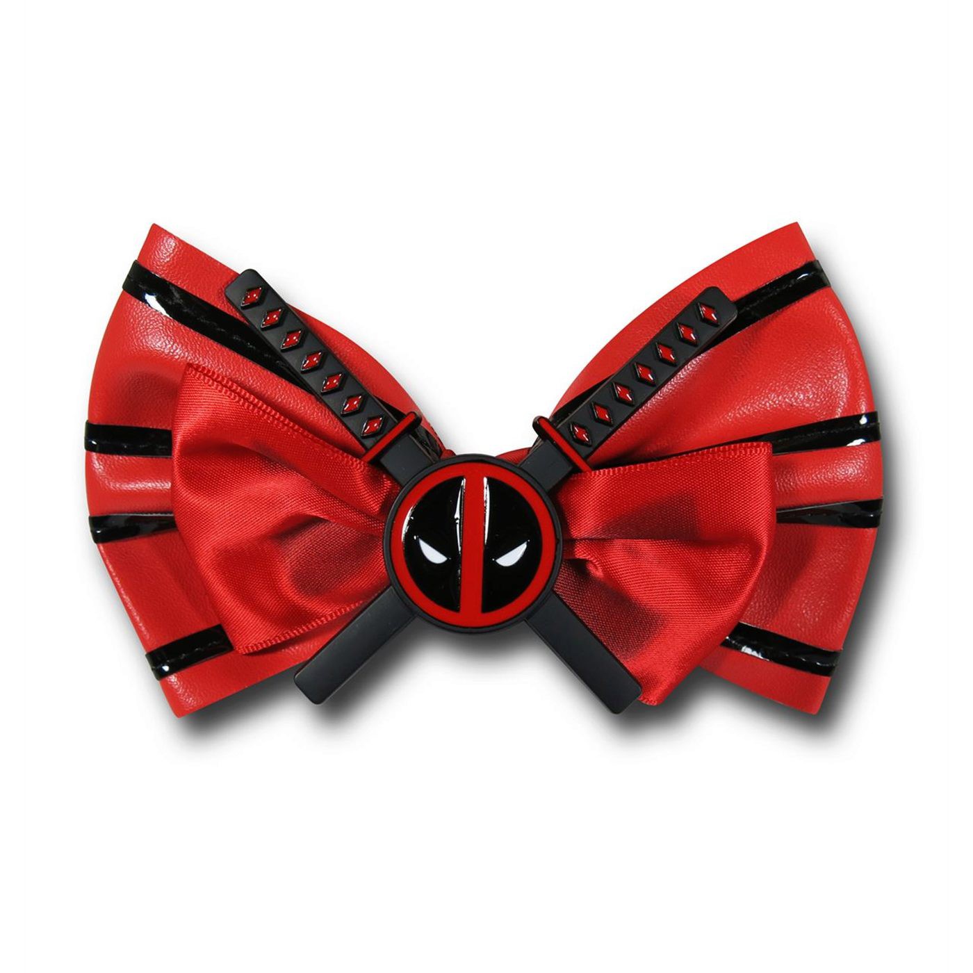 Deadpool Swords Crossed Hair Bow, Red
