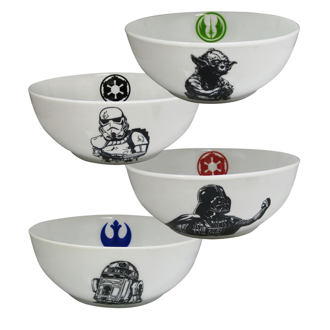 Star Wars Symbols Ceramic Bowl 4-Pack, White