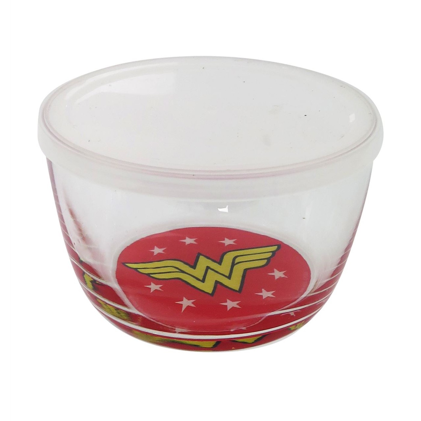 Wonder Woman 16oz Glass Storage Bowl with Lid, Red