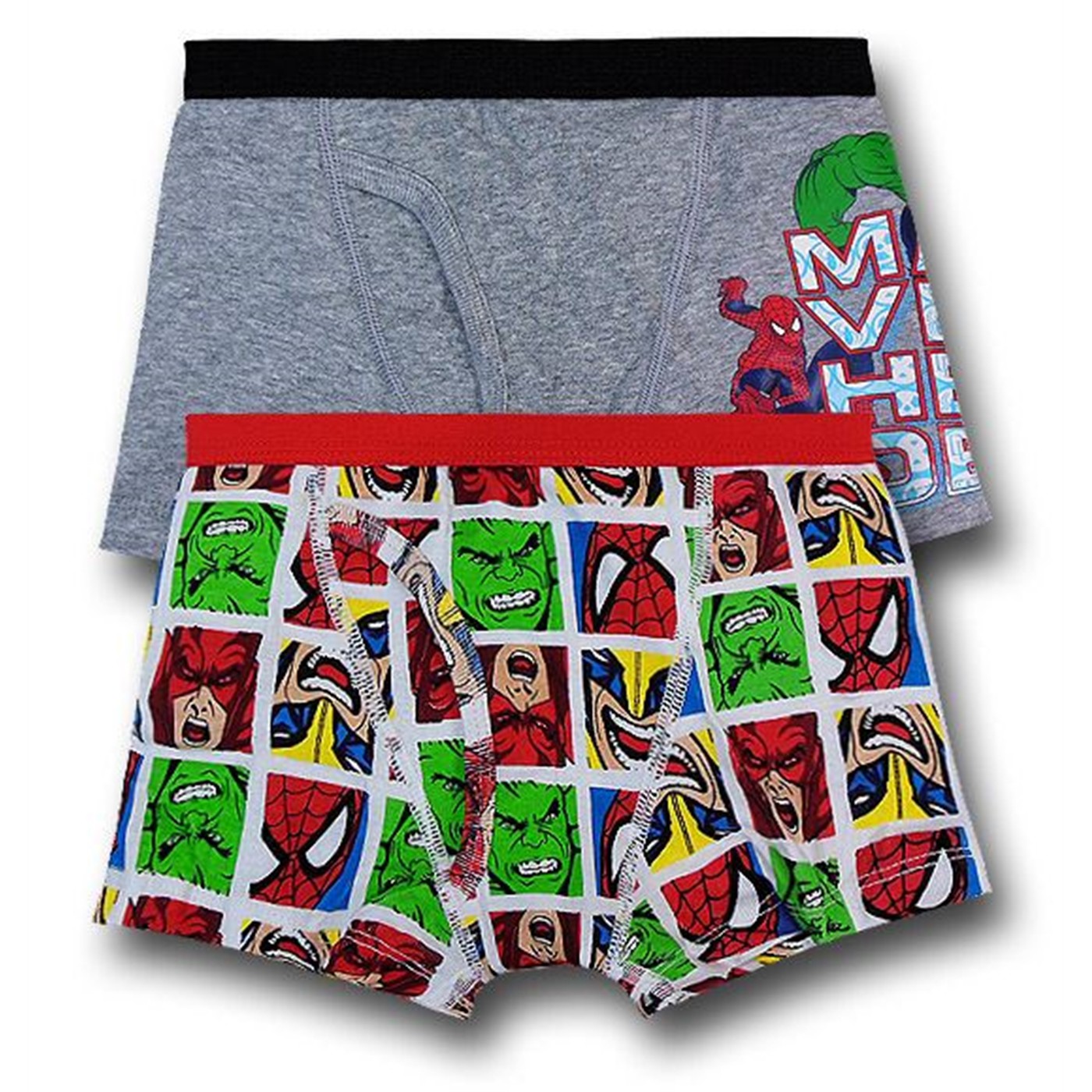 Marvel Heroes Kids Boxer Briefs 2-Pack, Grey