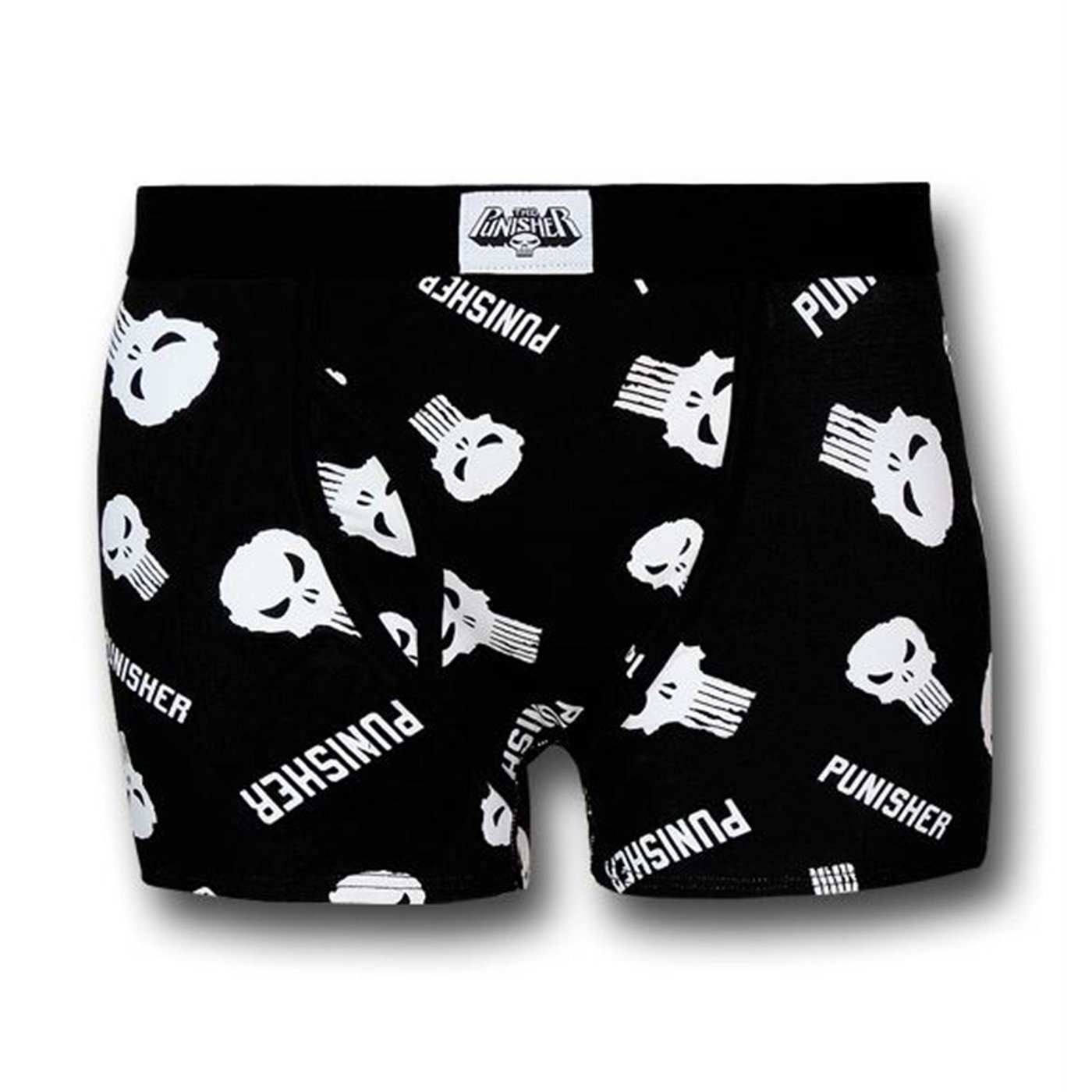 Punisher Skull and Logo Boxer Briefs, Black