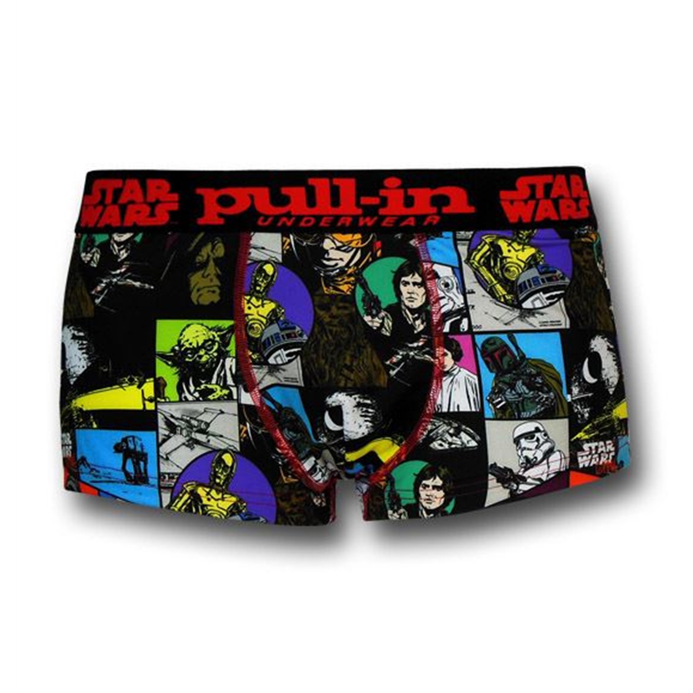Star Wars Image Grid Short-Cut Pull-In Boxer Briefs, Black