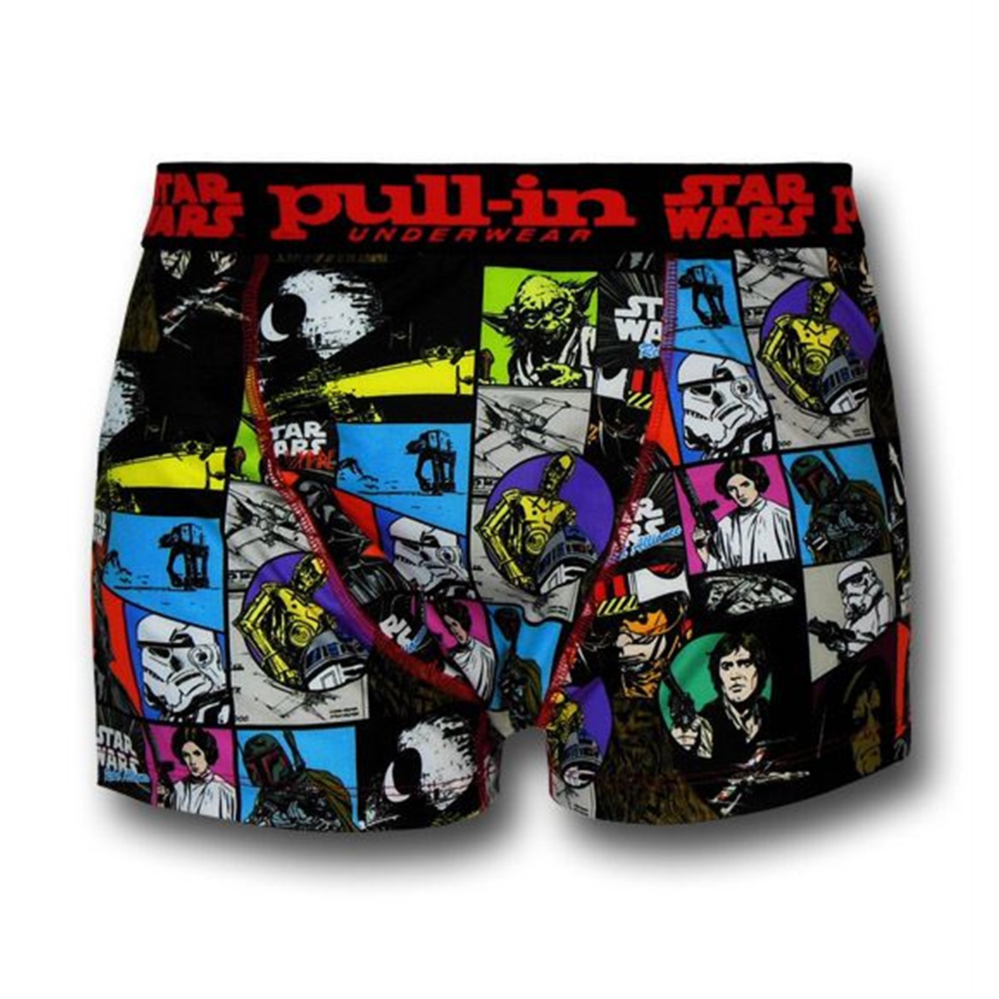 Star Wars Image Grid Pull-In Boxer Briefs, Black