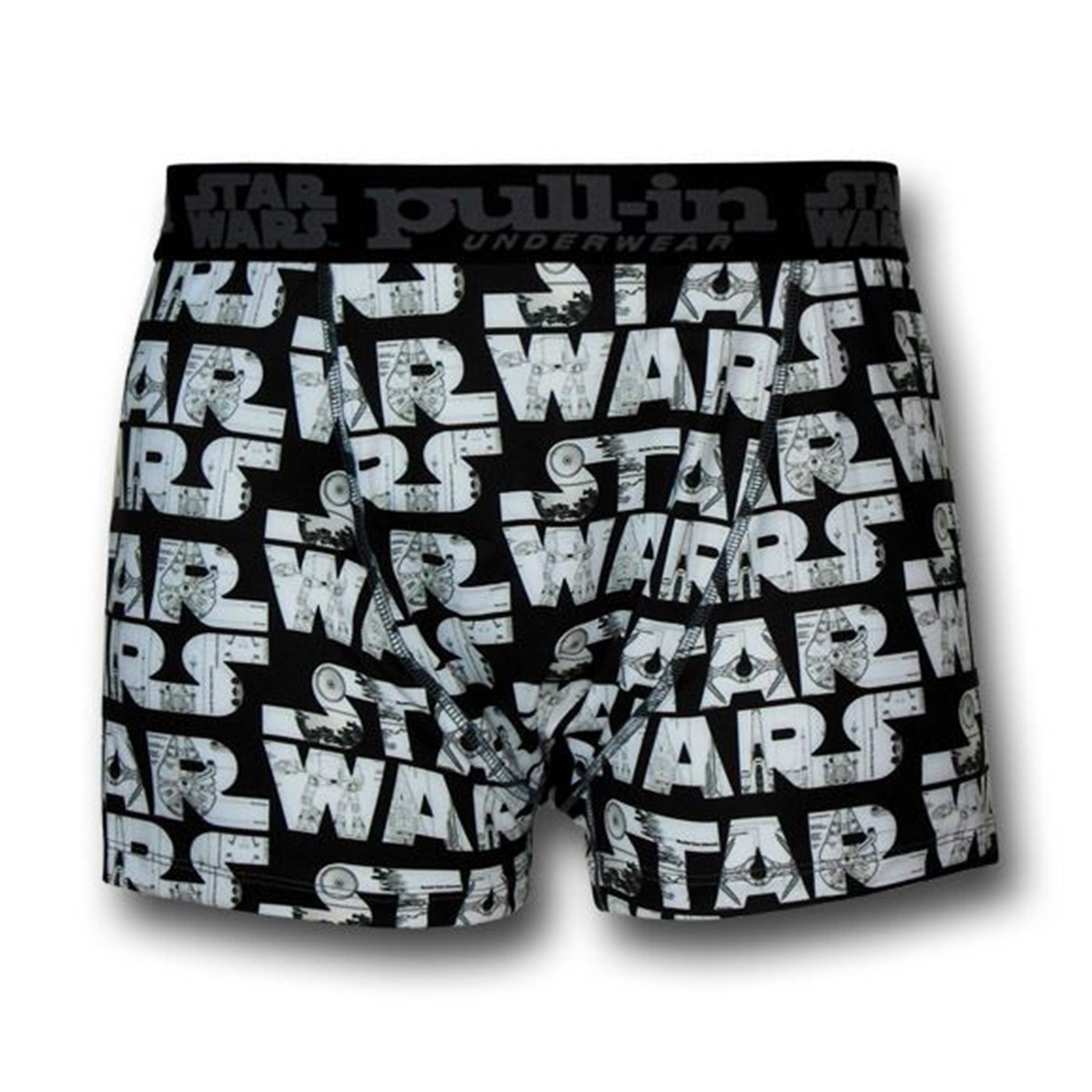 Star Wars Logo Pull-In Boxer Briefs, Black