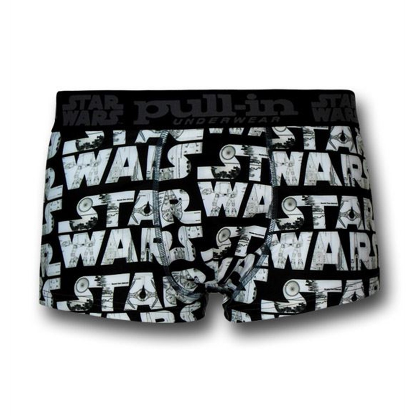 Star Wars Logo Short-Cut Pull-In Boxer Briefs, Black