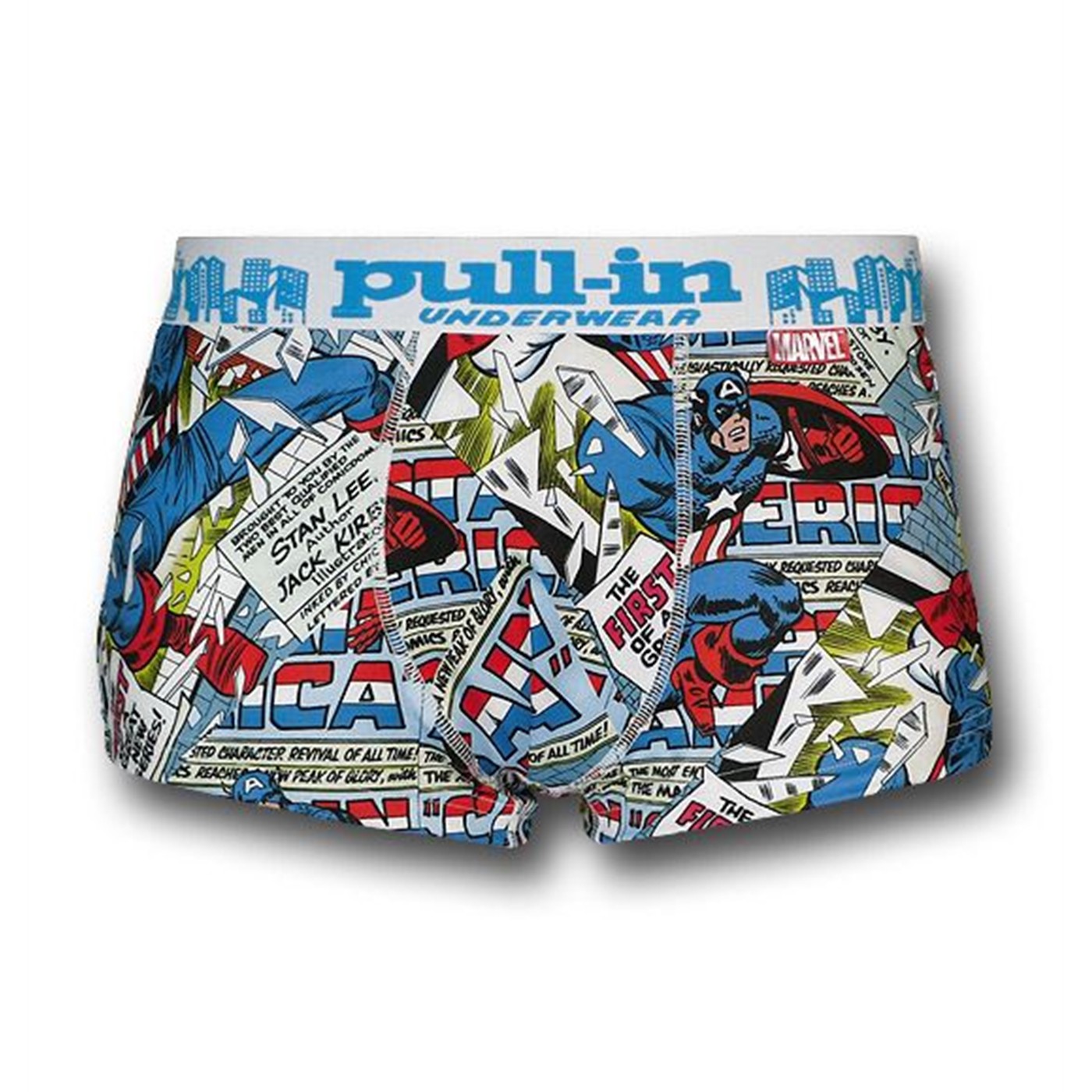 Captain America Mens Shorty Pull In Boxer Briefs