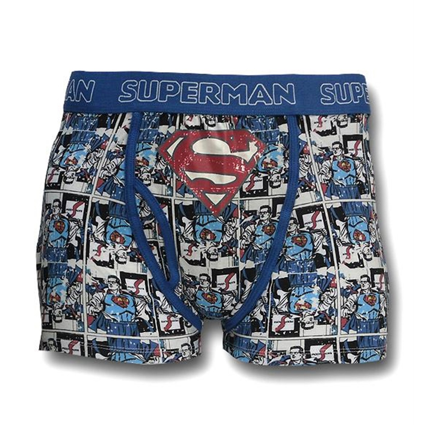 Superman All-Over Comic Print Boxer Briefs, Blue