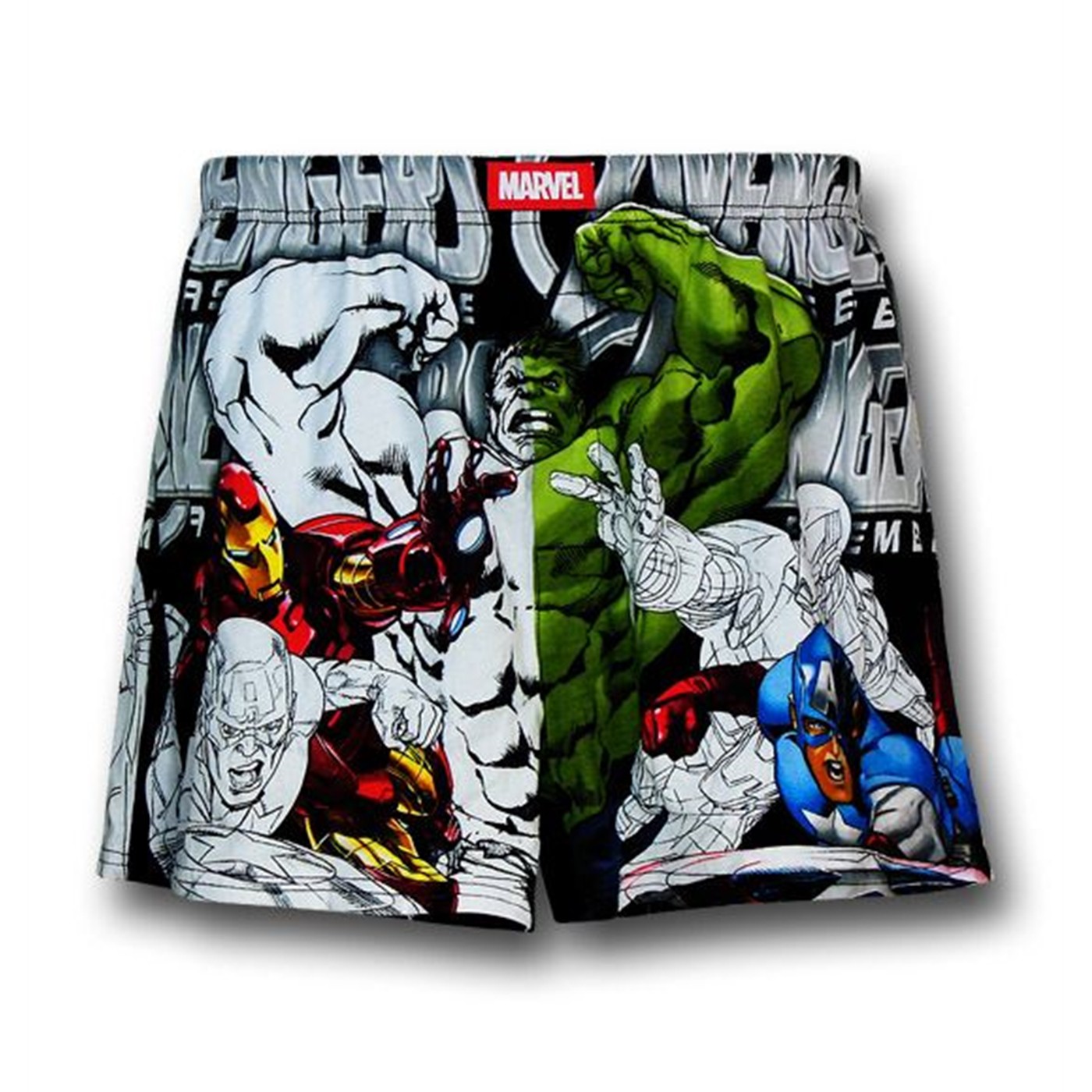 Avengers Drawing Board Knit Boxers, White