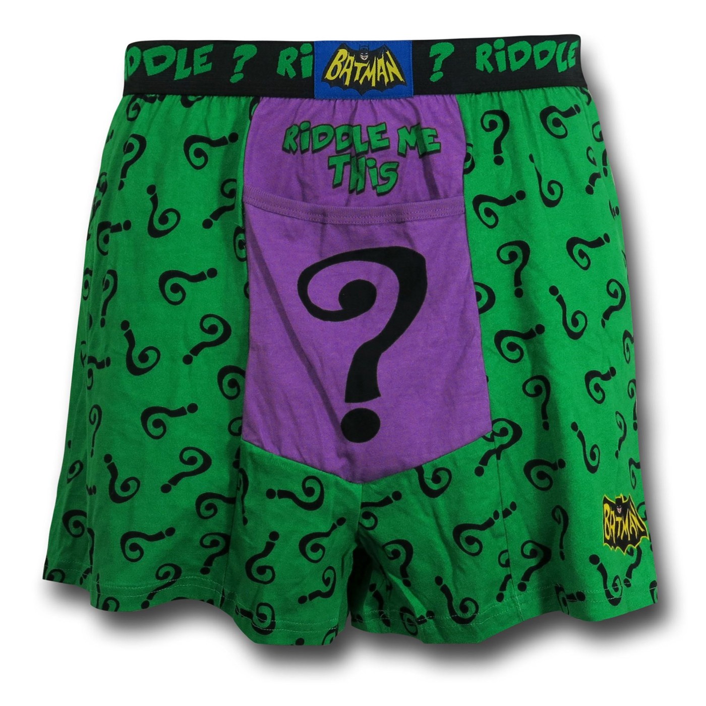 Batman 66 Riddler Riddle Me Boxer Shorts, Green