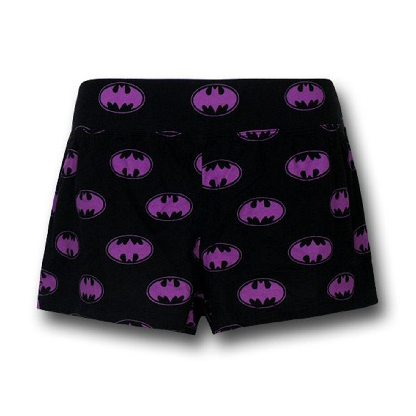 Batgirl Purple Symbol Black Sleep Shorts, Black