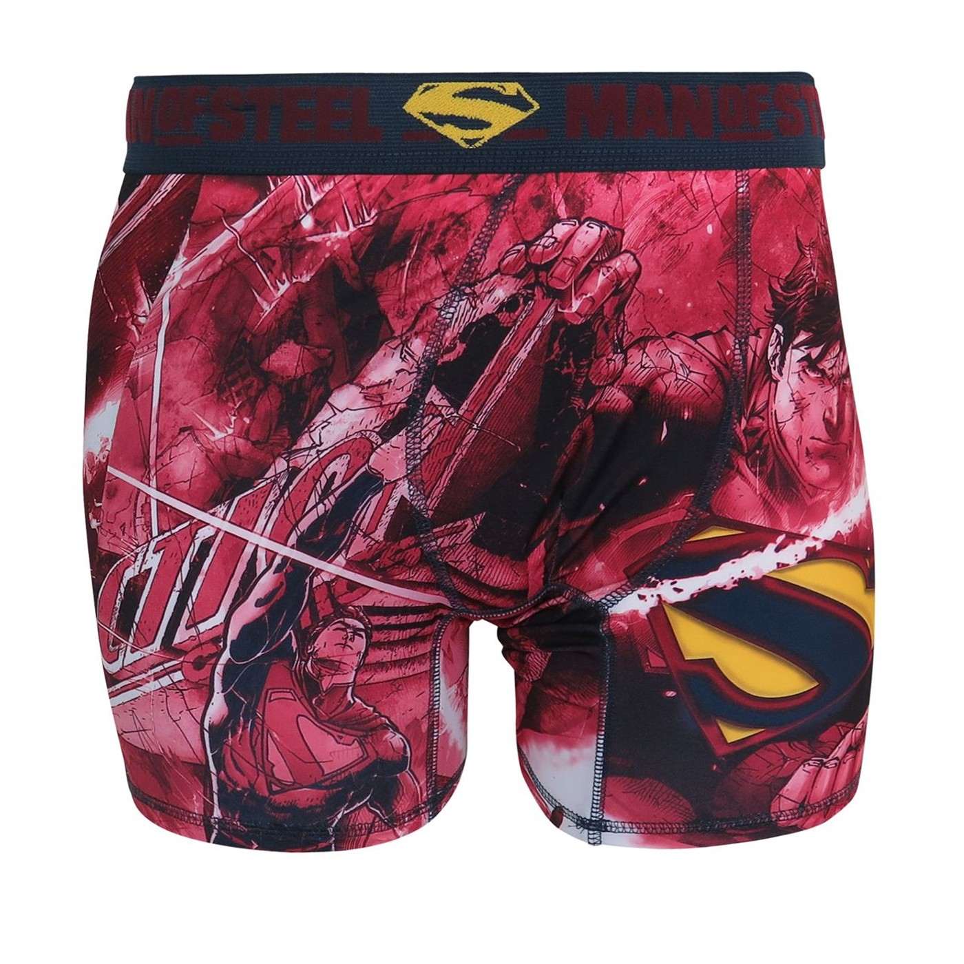 Superman Action Sublimated Boxer Briefs, Red
