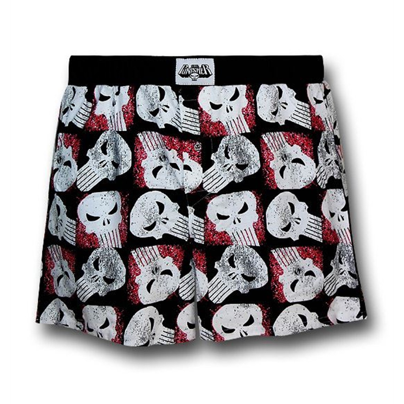 Punisher Skull All-Over Print Boxers, Black