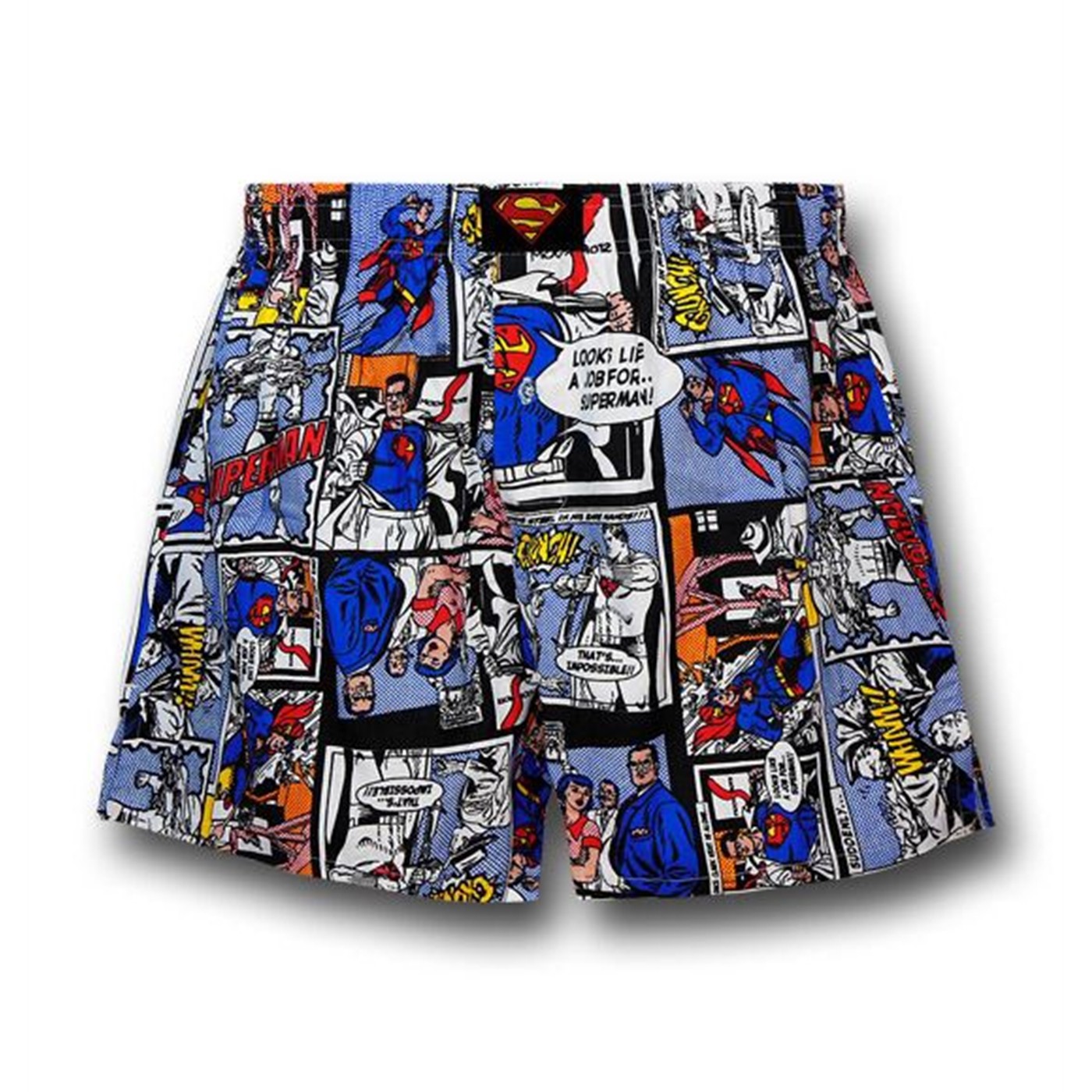 Superman Big Comic Panel Boxers, White