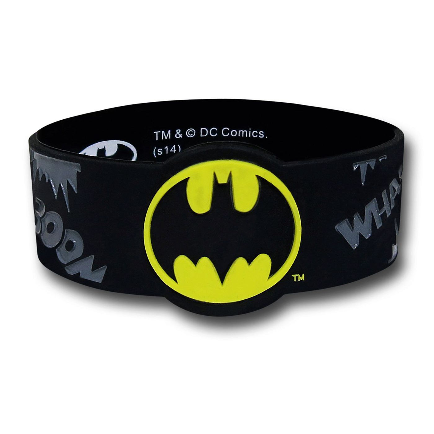 Batman Wrap Around Rubber Wristband, Black