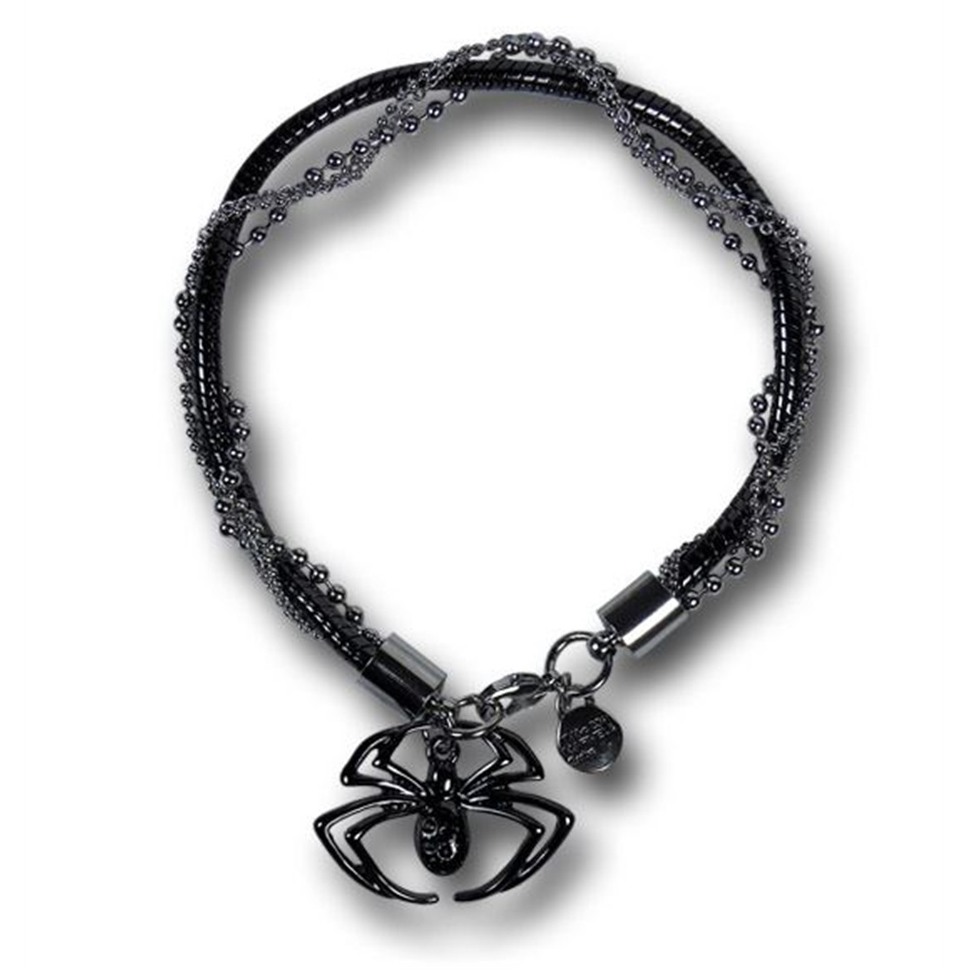 Spiderman Black & Silver Bracelet With Spider, Black