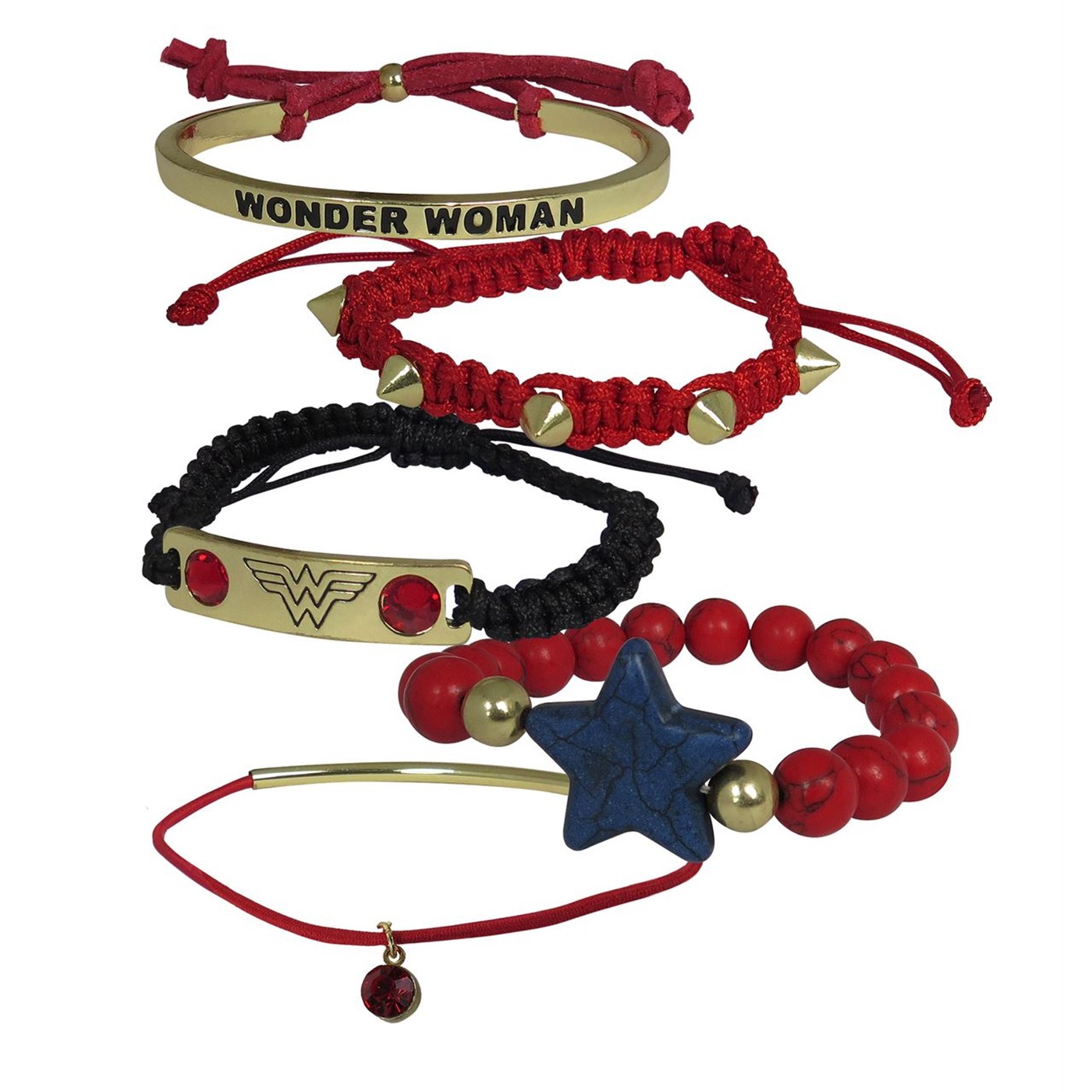 Wonder Woman Bracelet 5-Pack, Red
