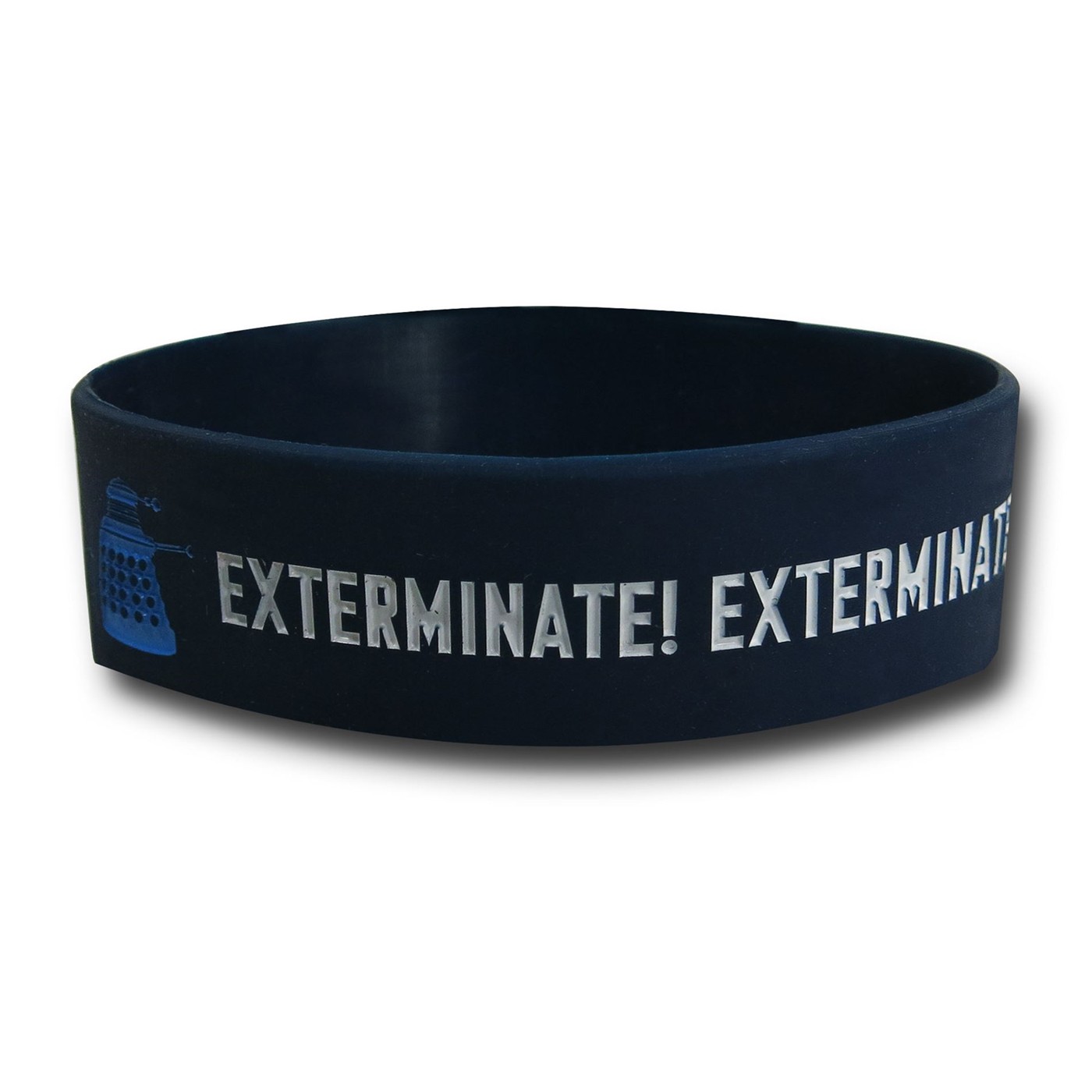 Doctor Who Dalek Exterminate Rubber Wristband, Blue