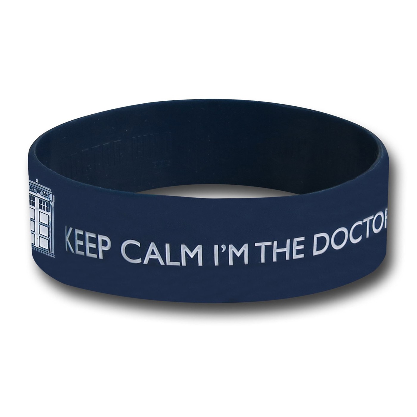 Doctor Who Keep Calm Rubber Wristband, Blue