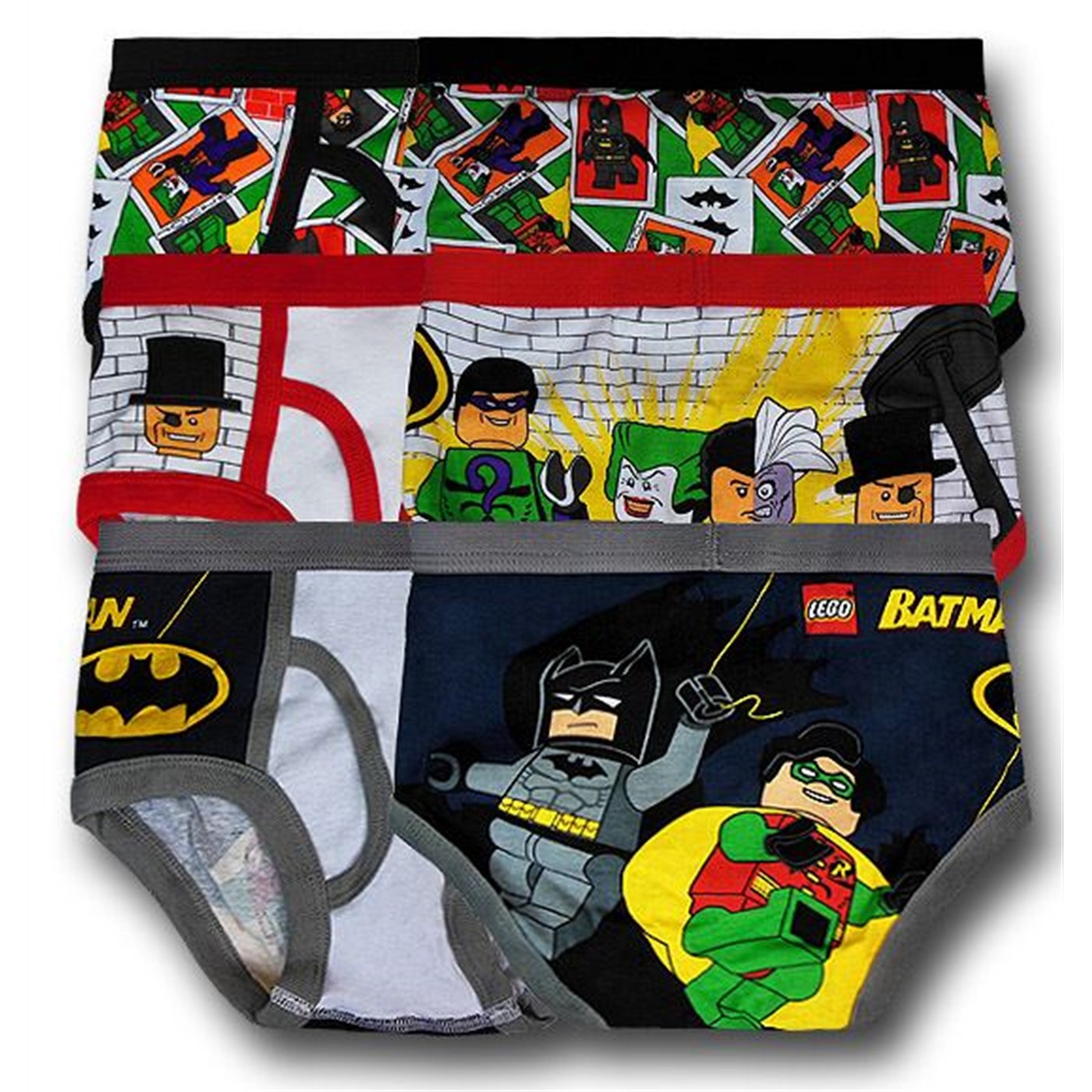 Lego Batman Kids Briefs 3pk Assortment, White
