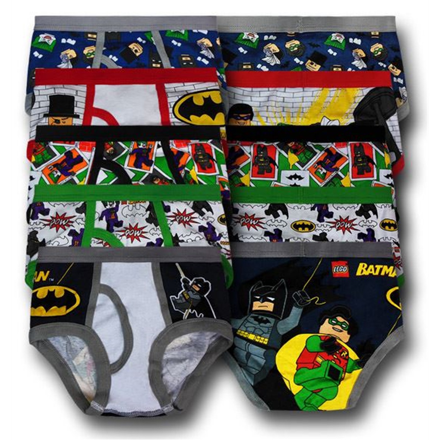 Lego Batman Kids Briefs 5-Pack, White