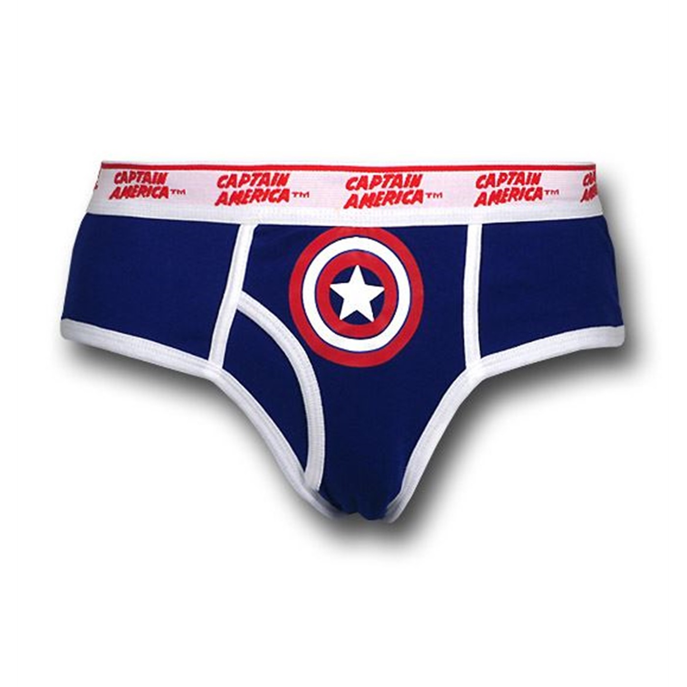 Captain America White Band Symbol Briefs, Blue
