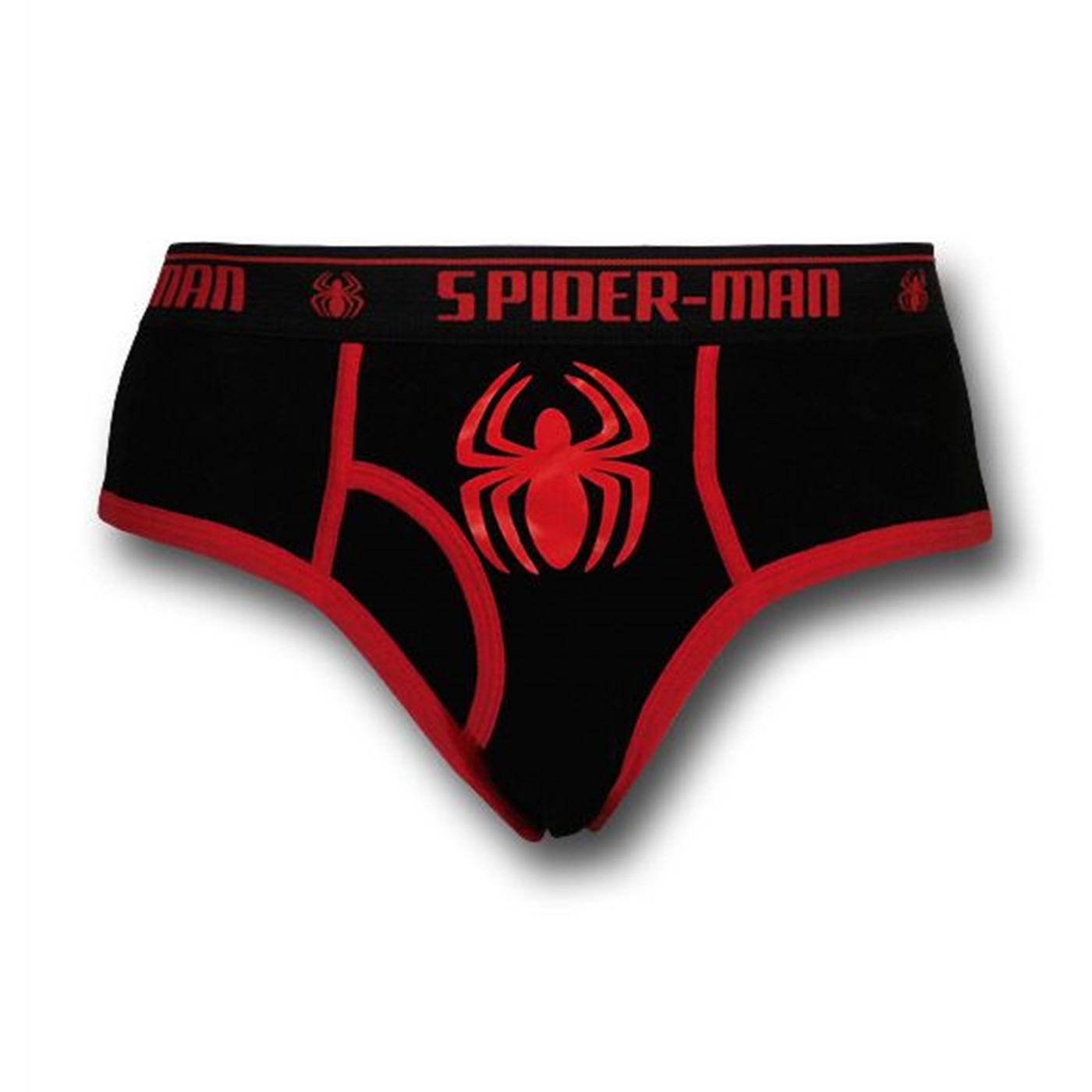 Spiderman Red Symbol Black Briefs, Black