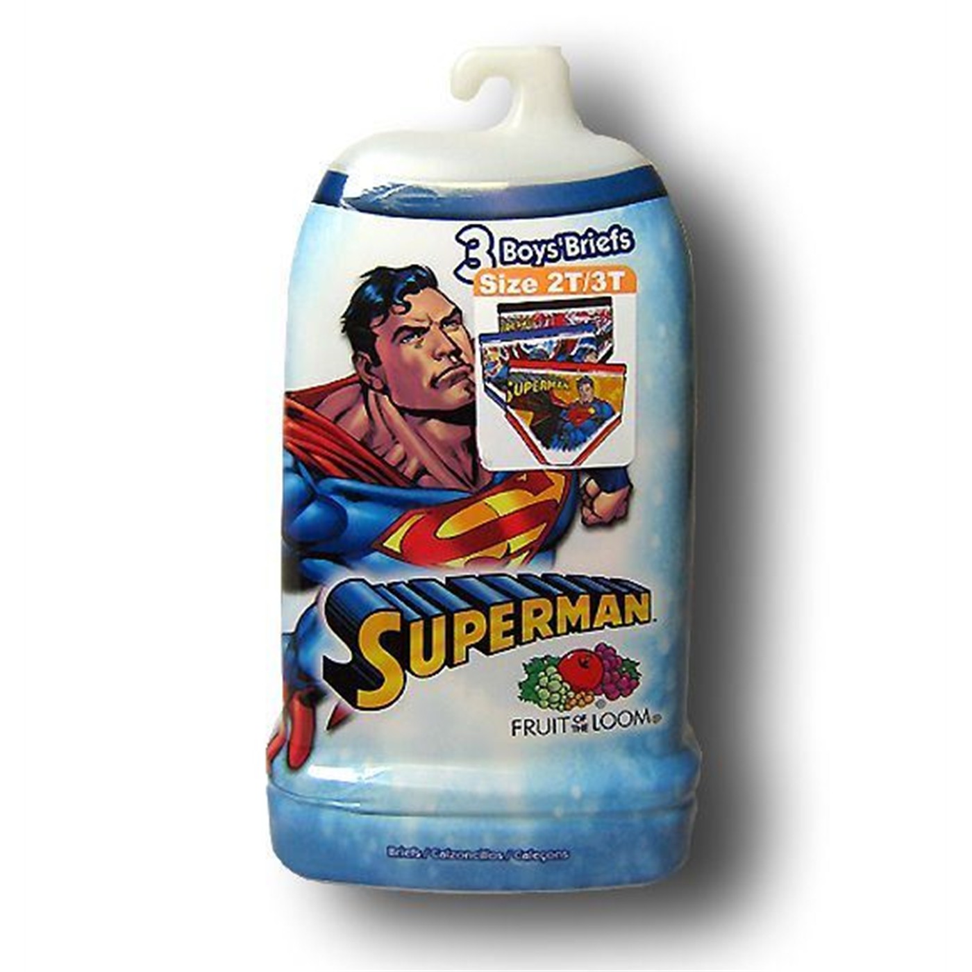 Superman Toddler Powerful Speed 3 Pack Briefs, White