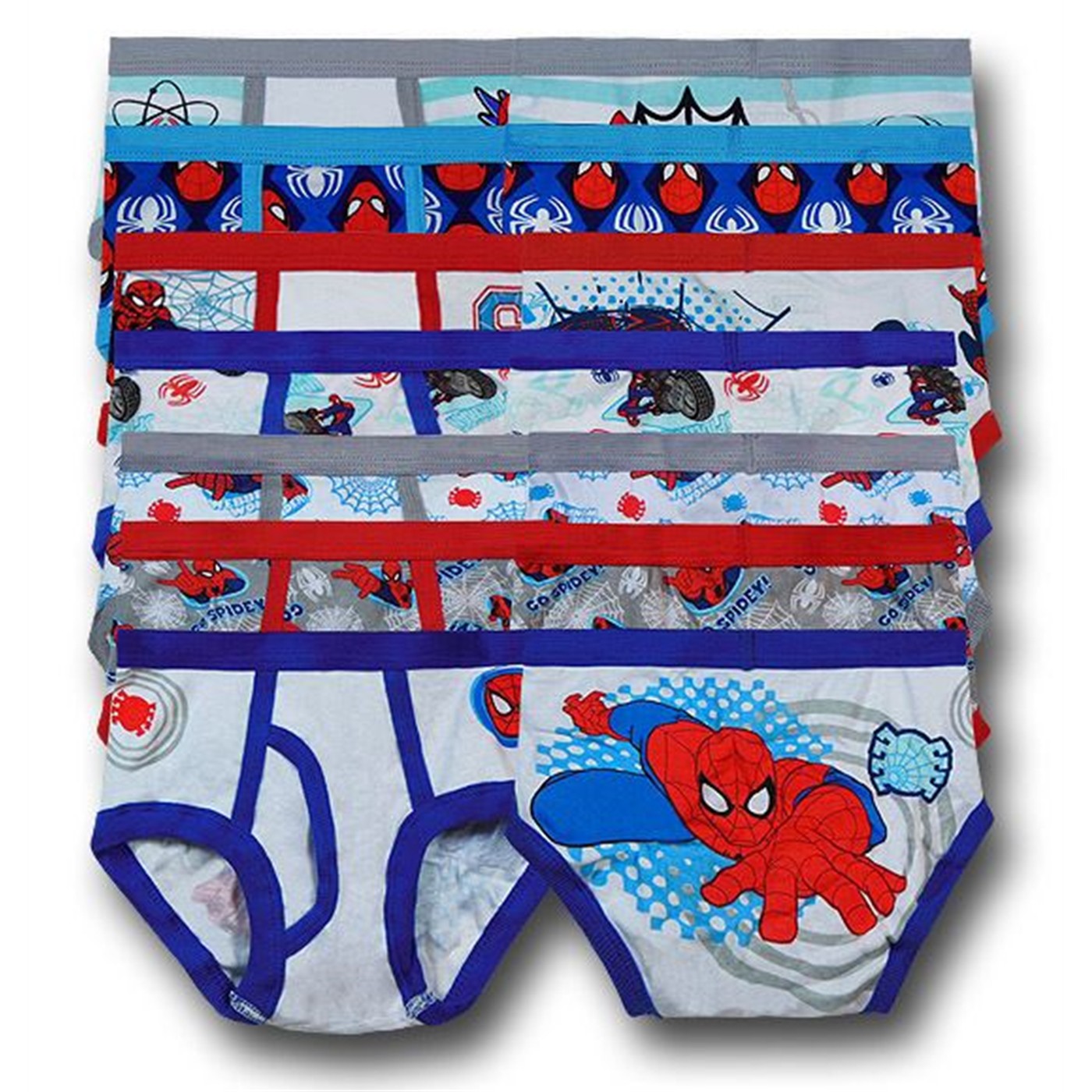 Ultimate Spiderman Kids Briefs 7pk Assortment, White