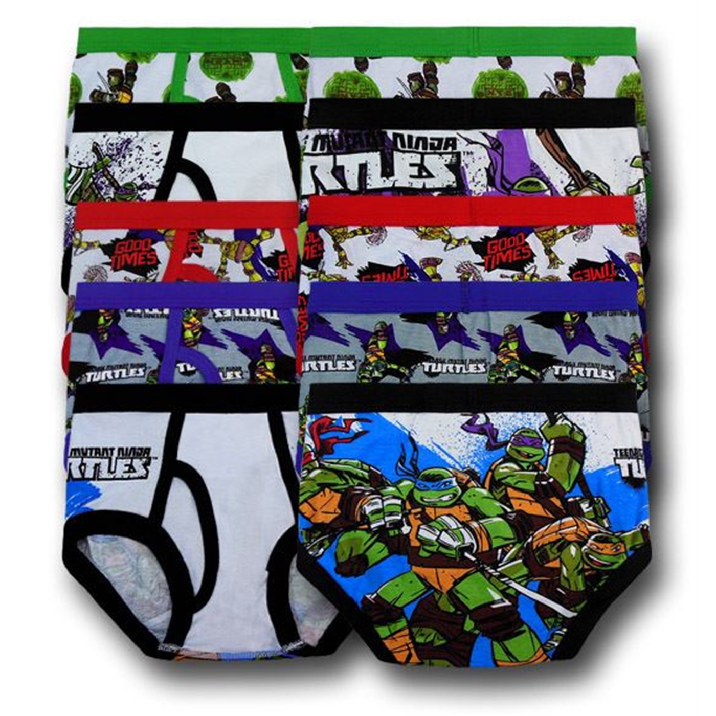 TMNT New Look Kids Briefs 5-Pack, White
