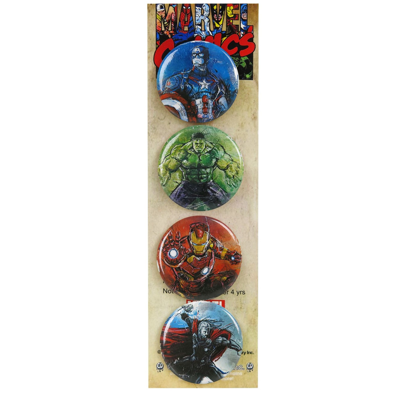 Avengers Age of Ultron 4-Pack Button Set, Blue