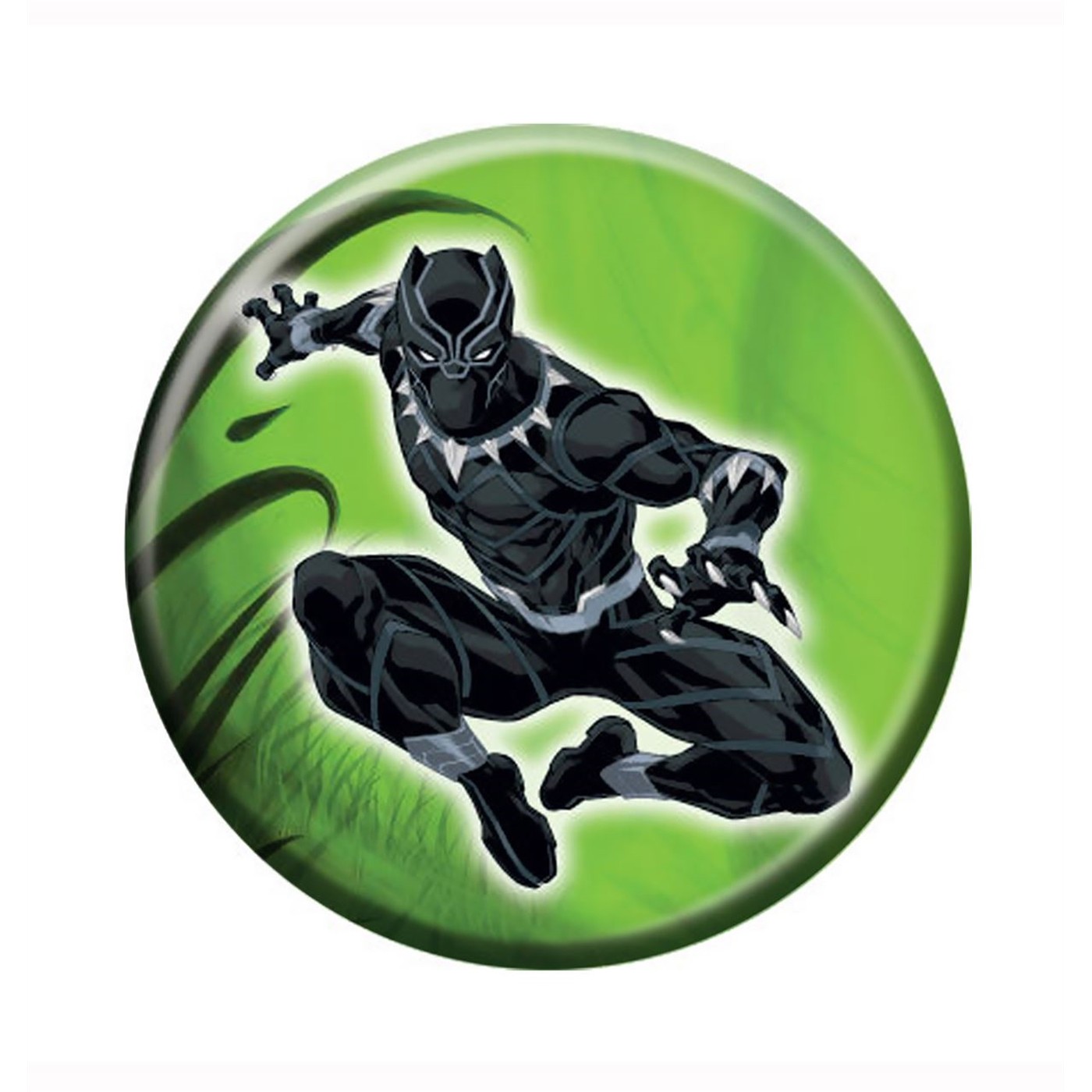 Black Panther Jungle Leap Button, Green