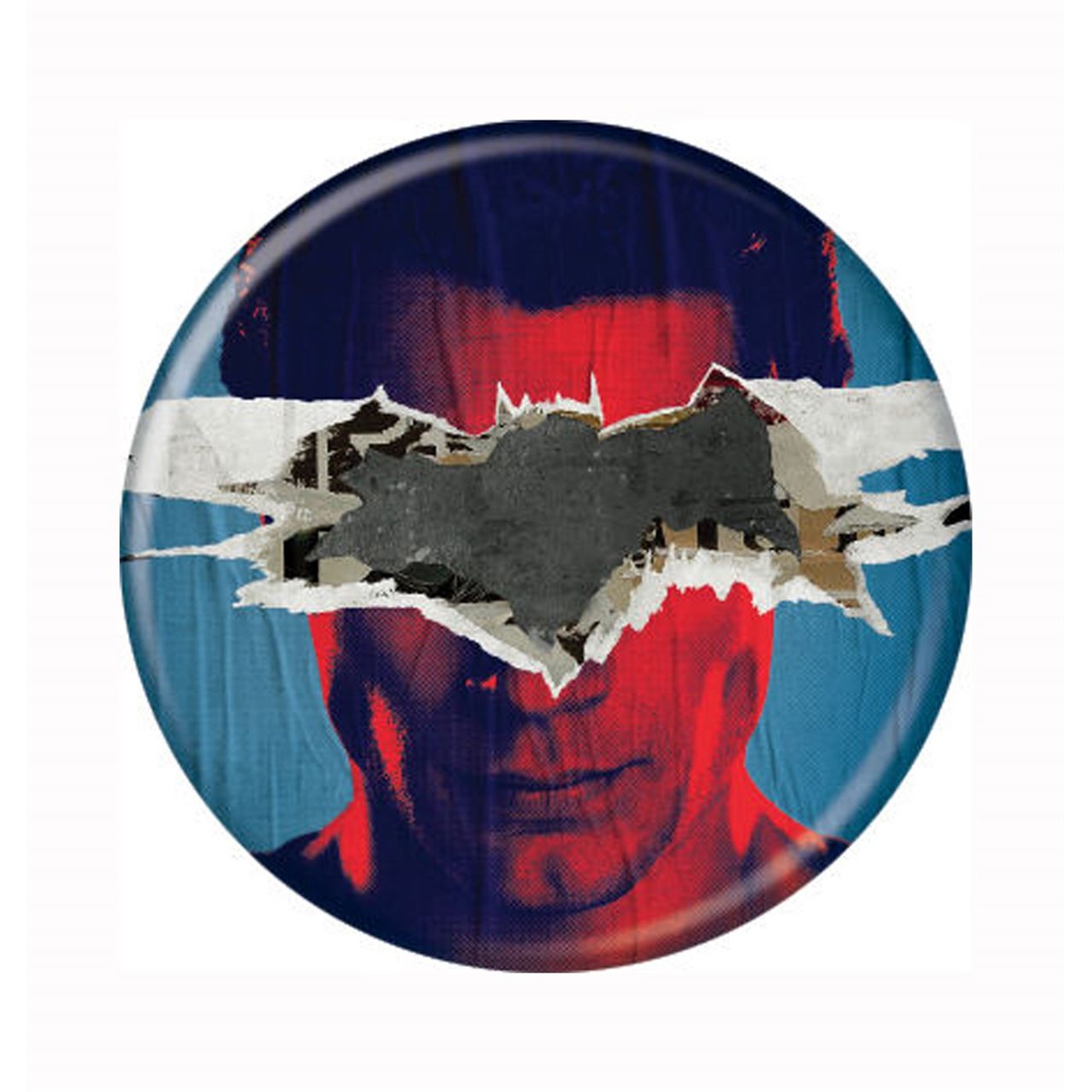 Batman Vs Superman Superman Propaganda Button, Blue