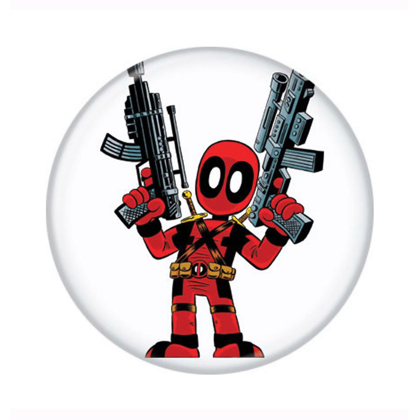 Deadpool 2 Guns Button, Red