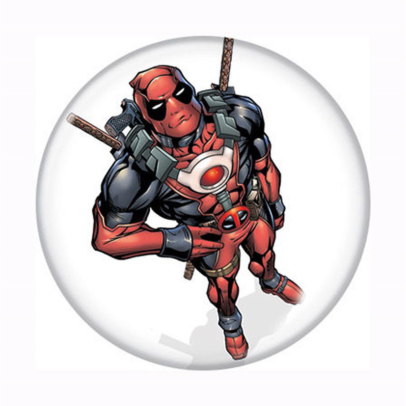 Deadpool From Above Button, White