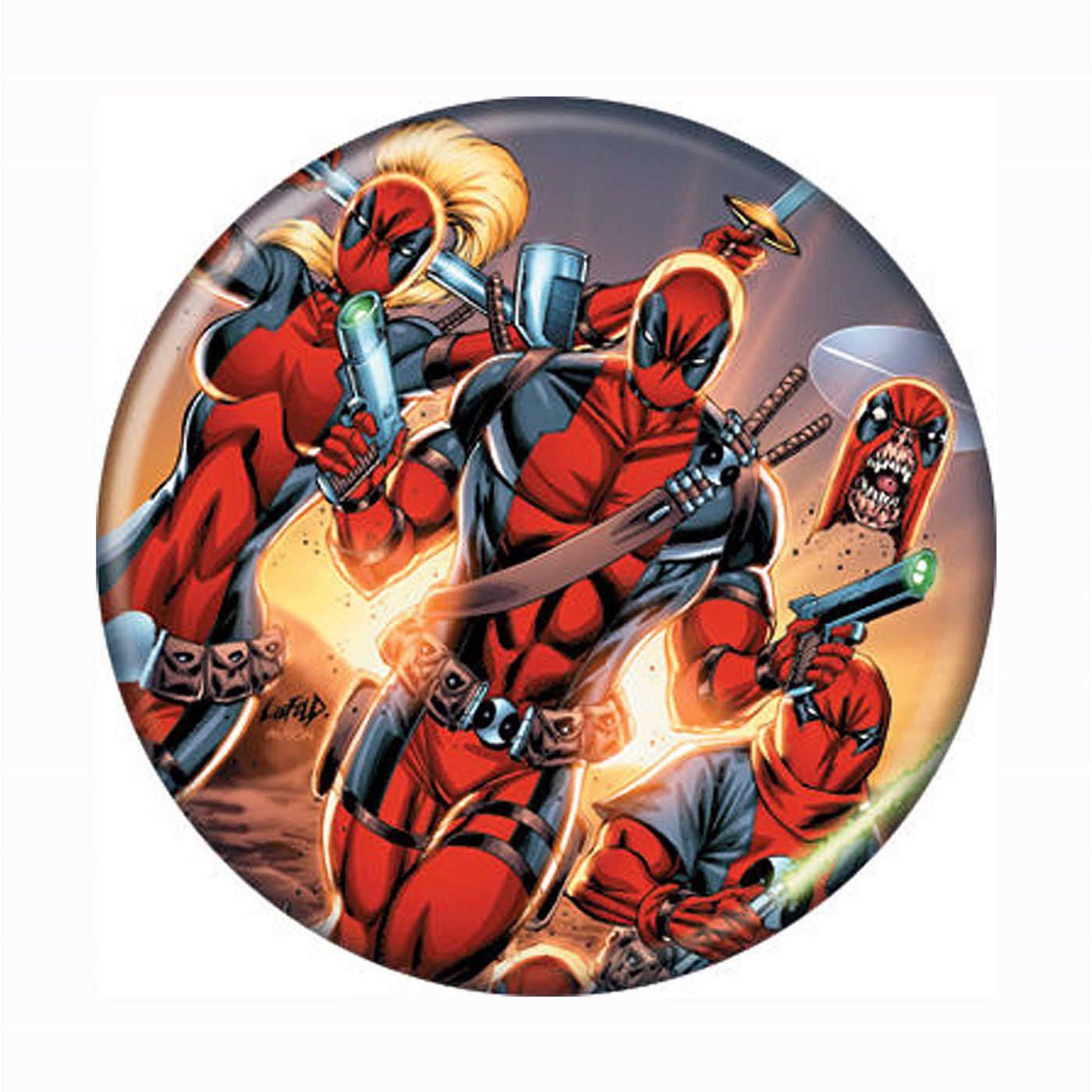 Deadpool Family Button, Red