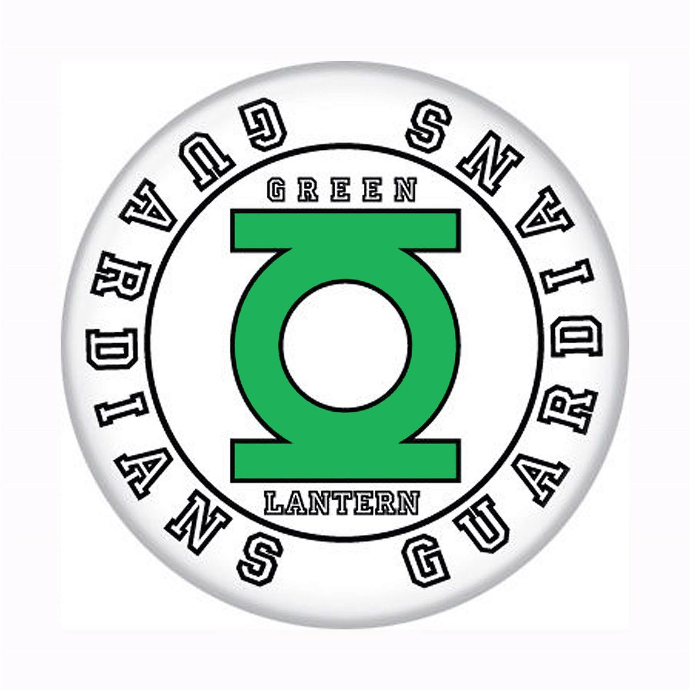 Green Lantern Guardians Button, White