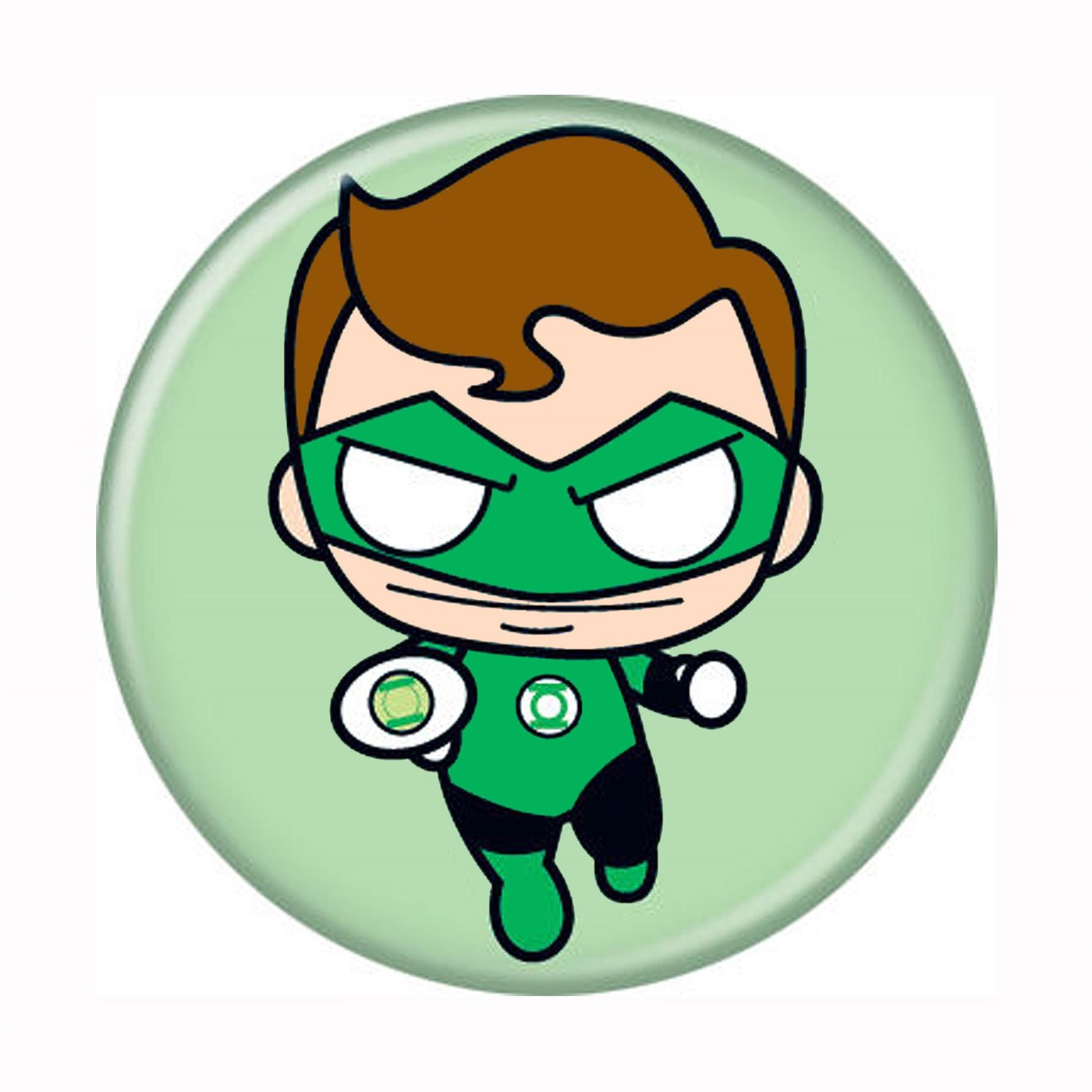Green Lantern Kawaii Button, Green