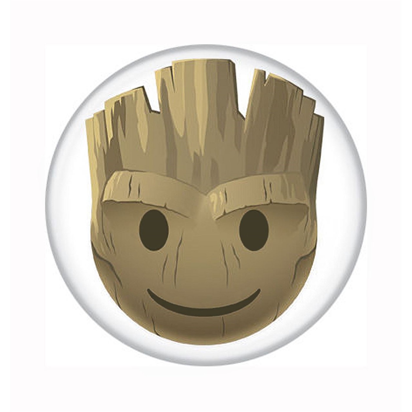 GOTG Groot Happy Emoji Button, Brown