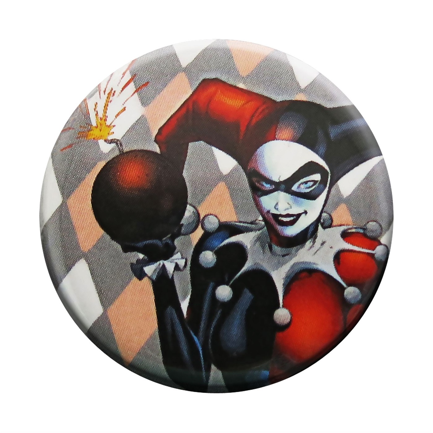 Harley Quinn Bomb Button, Red