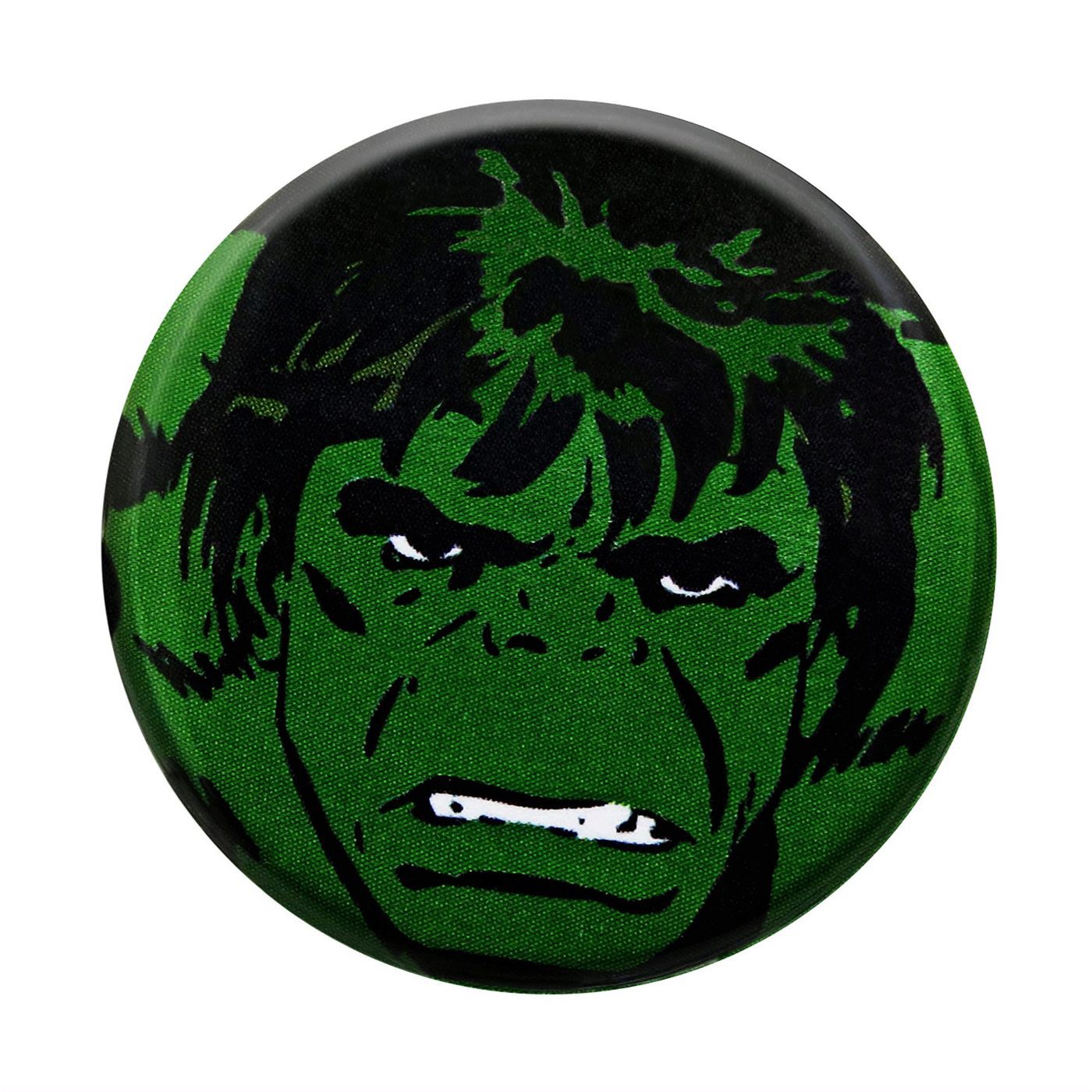 Hulk Headshot Black Button, Black