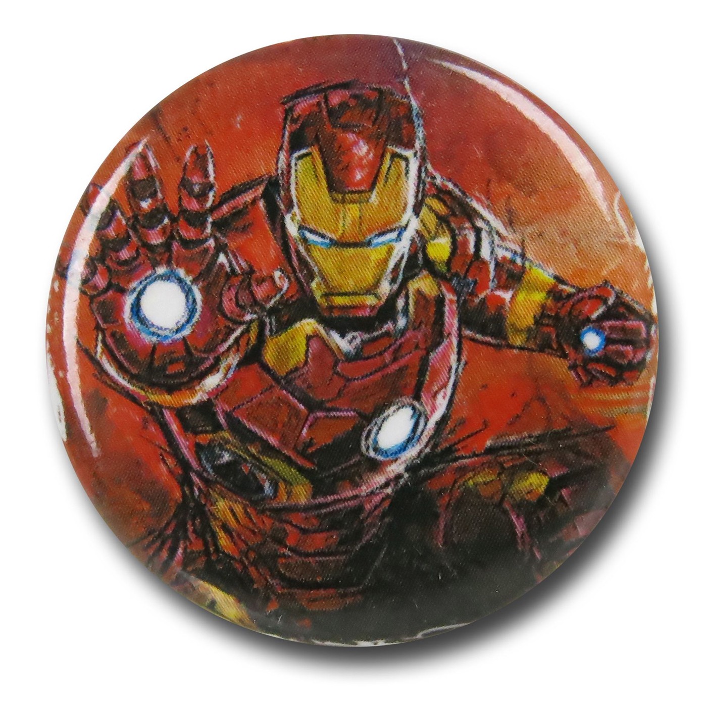 Iron Man Age of Ultron Distressed Button, Red