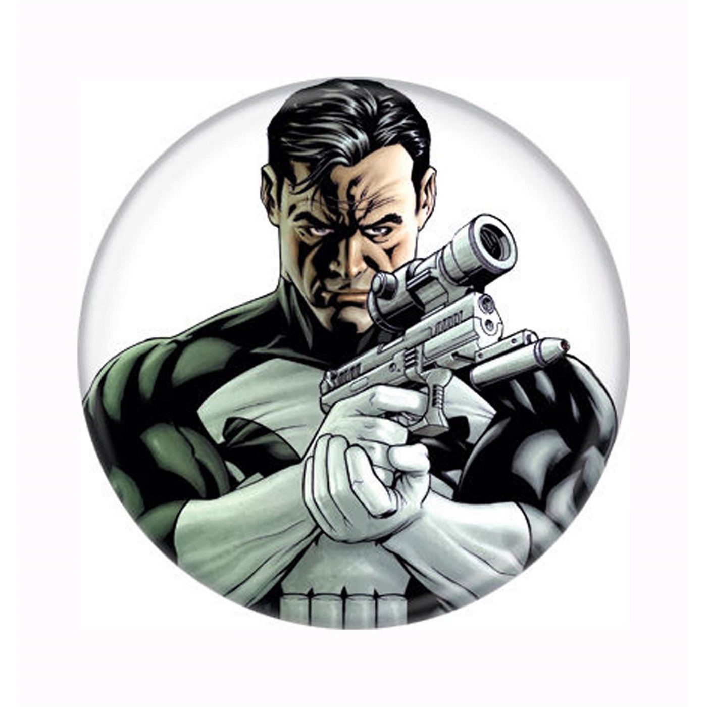 Punisher Loaded Button, White