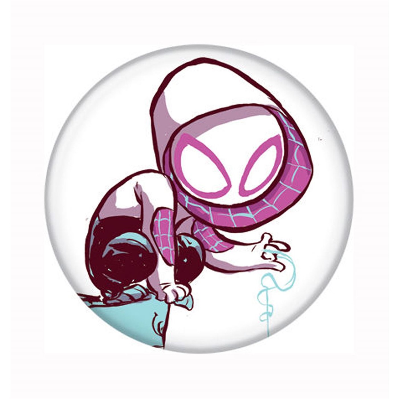 Spider-Gwen Scottie Young Baby Button, White