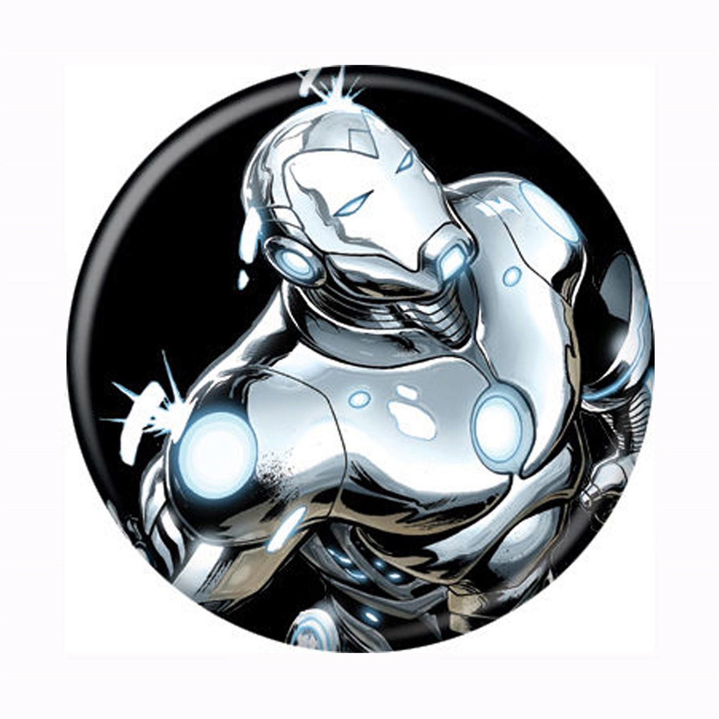 Superior Iron Man Button, Black