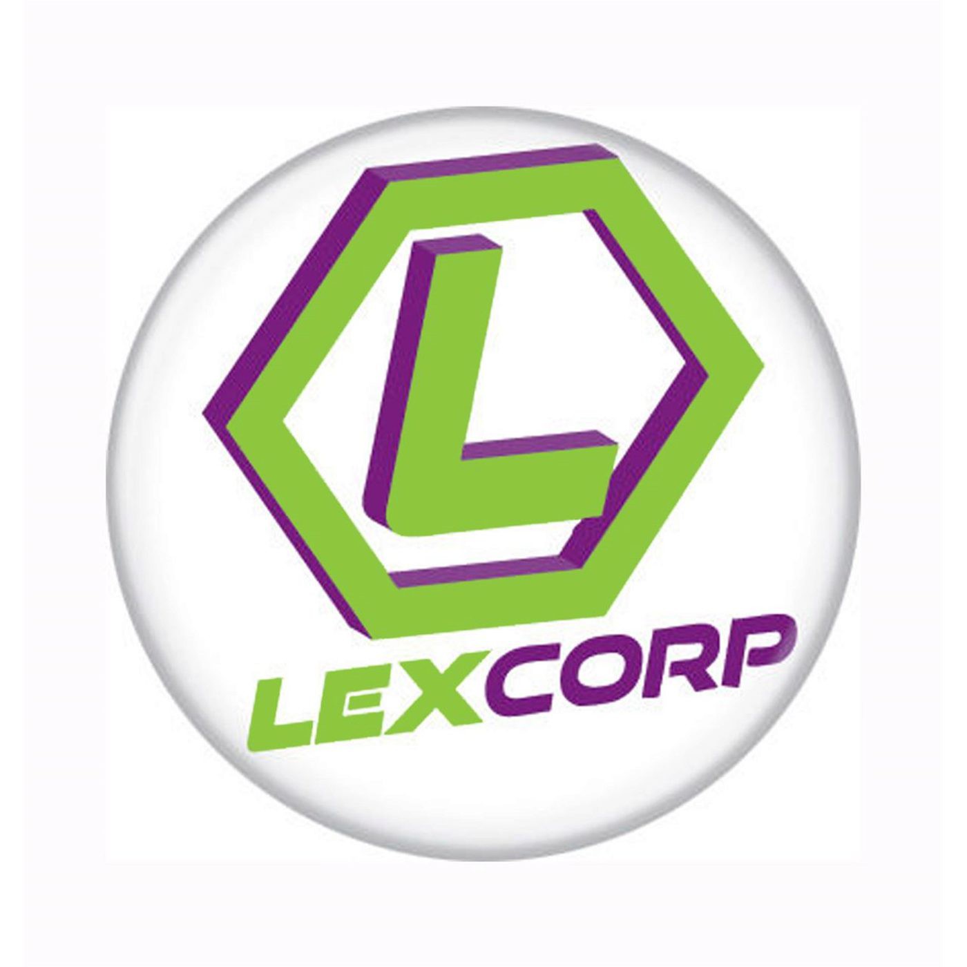 Lex Corp Button, White